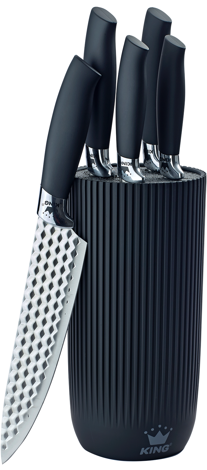 Thumbnail - KING Pfannen-Set ""Moonscape 3er", inkl. Messer-Set" Aluminiumguss Set, 3 Pfannen, 5 Küchenmesser, 1 Messerblock, 9 Stk....