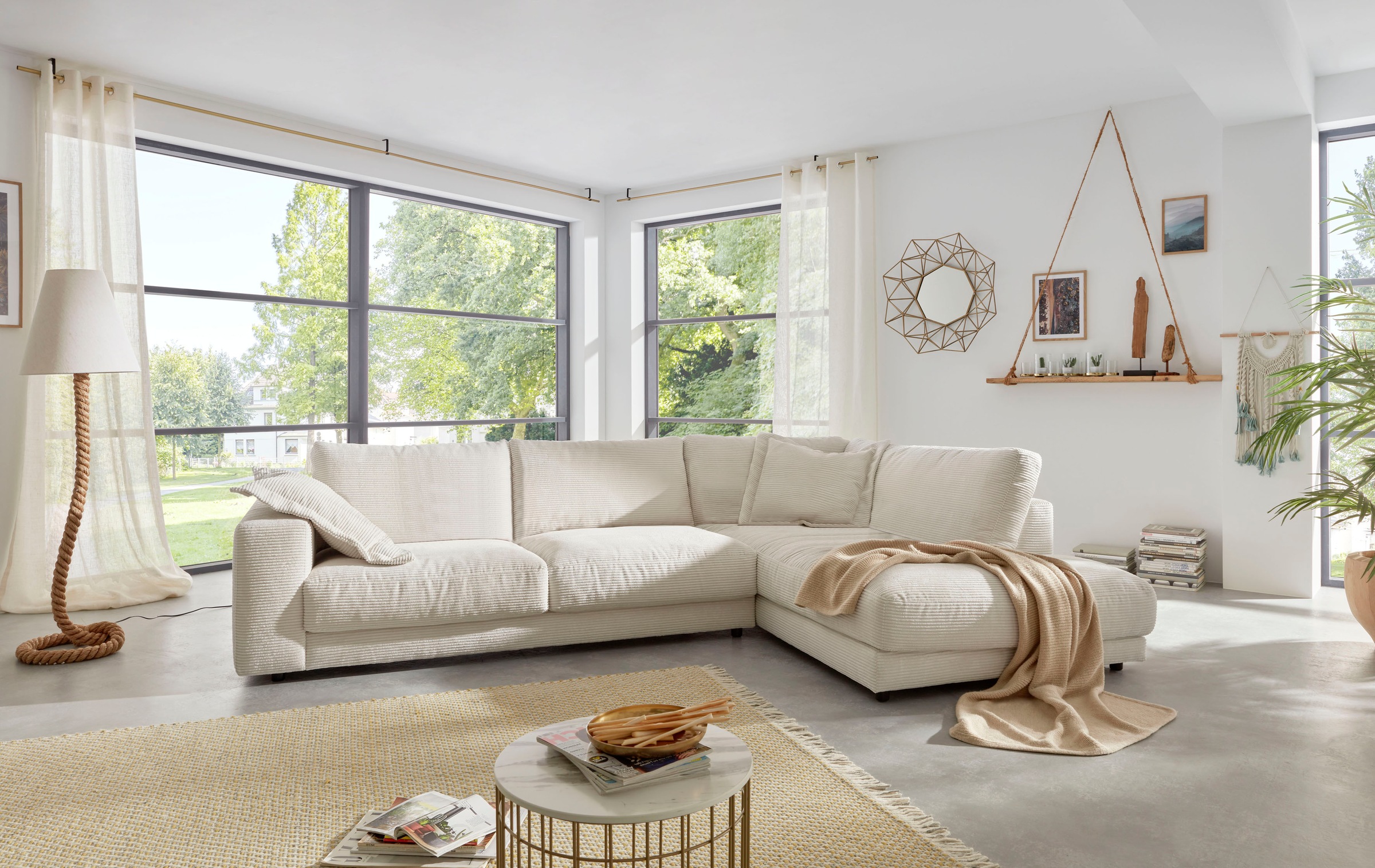 Home affaire Ecksofa "Enisa XXL B/T/H: 325/224/85 cm L-Form" Kuschelig, gem günstig online kaufen