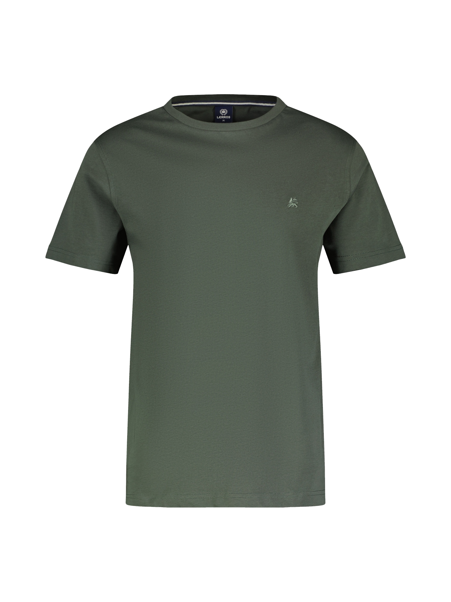 T-Shirt »LERROS Basic T-Shirt mit Logostitch, unifarben«