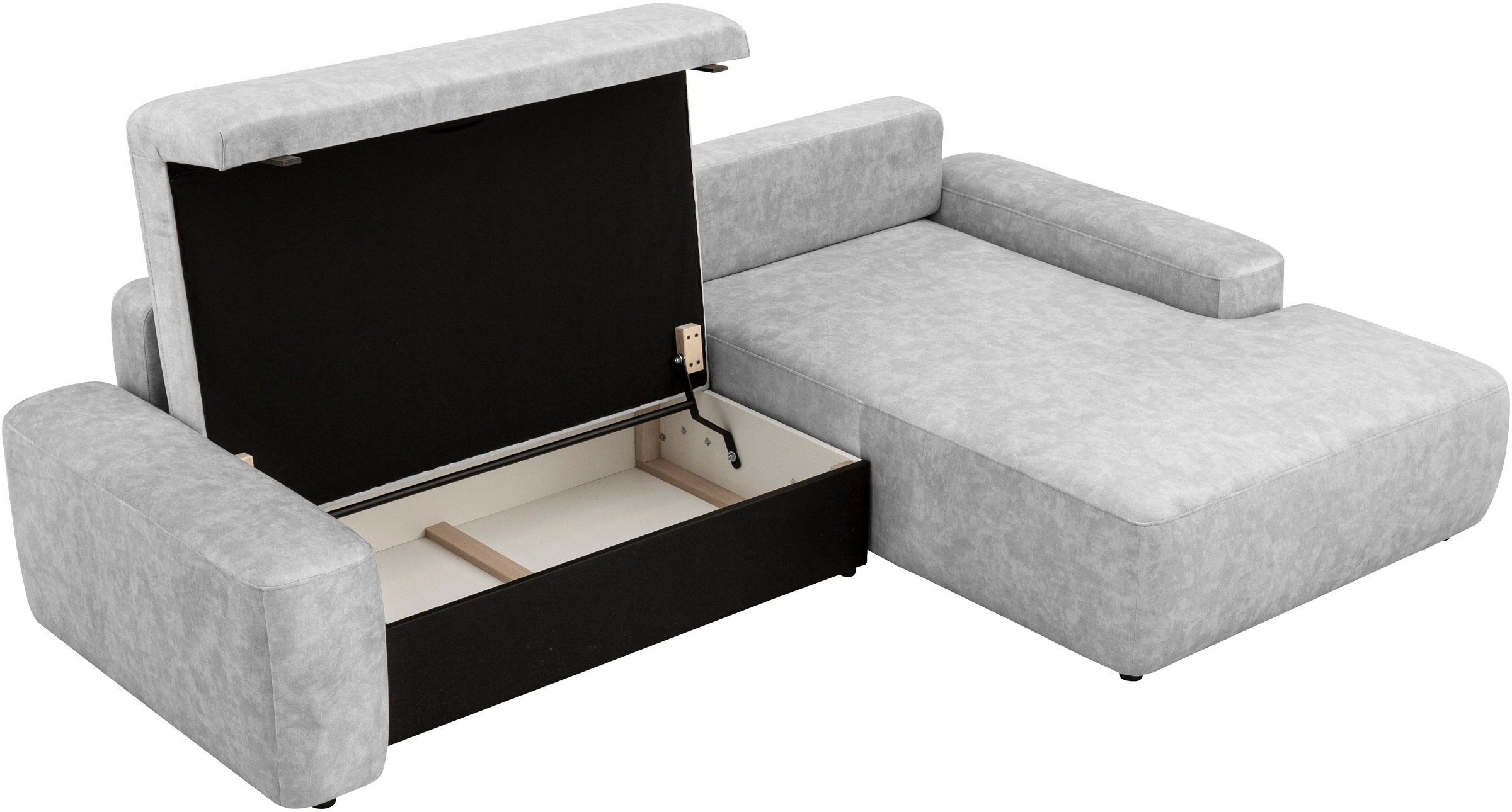 INOSIGN Ecksofa »TORGE (264cm), Schlafsofa in Cord, Samtvelours o Struktur fein, L-Form«, Schlaffunktion, Bettkasten, Liegefläche: 125/210 cm
