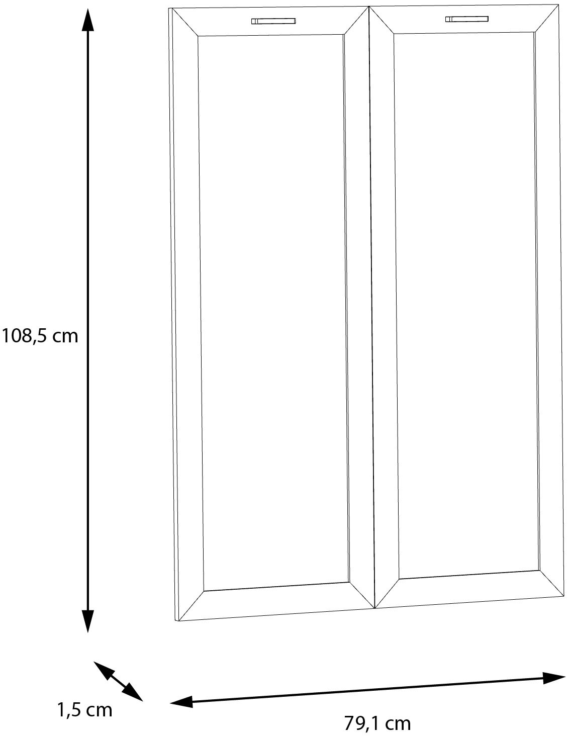 FORTE Schranktür »Goldsboro«, (2 St.), wahlweise mit Holzoptik oder Glas