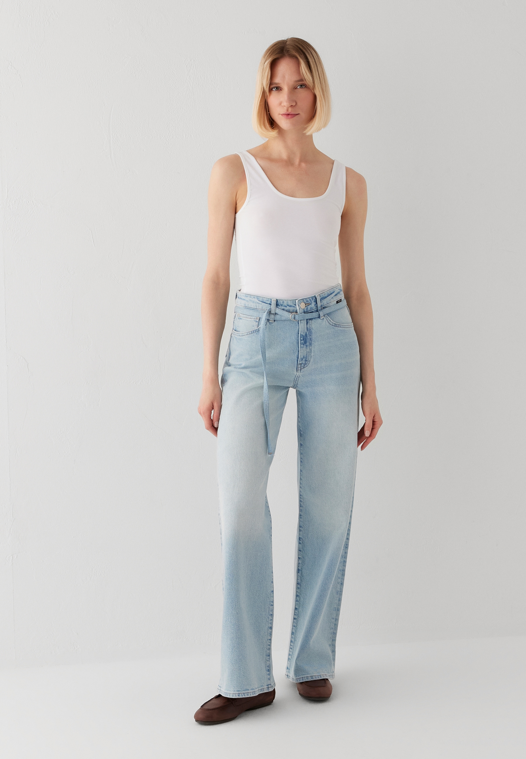 Mavi Weite Jeans "MALIBU W/Belt" Loose Wide Leg Jeans
