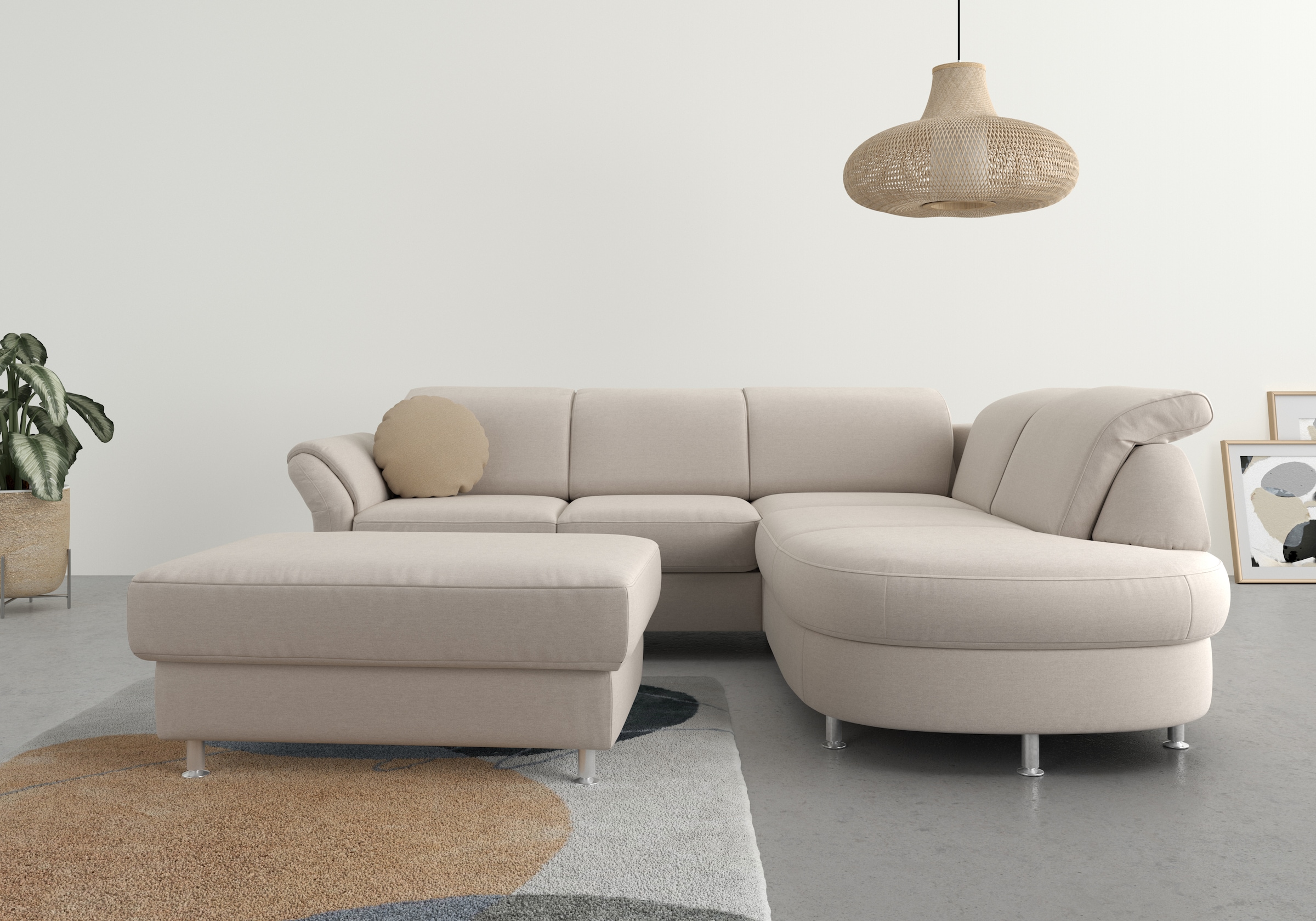 sit&more Ecksofa "Apulia L-Form" wahlweise Schlaffunktion, Bettkasten und Kopf- und Armteilverstellung