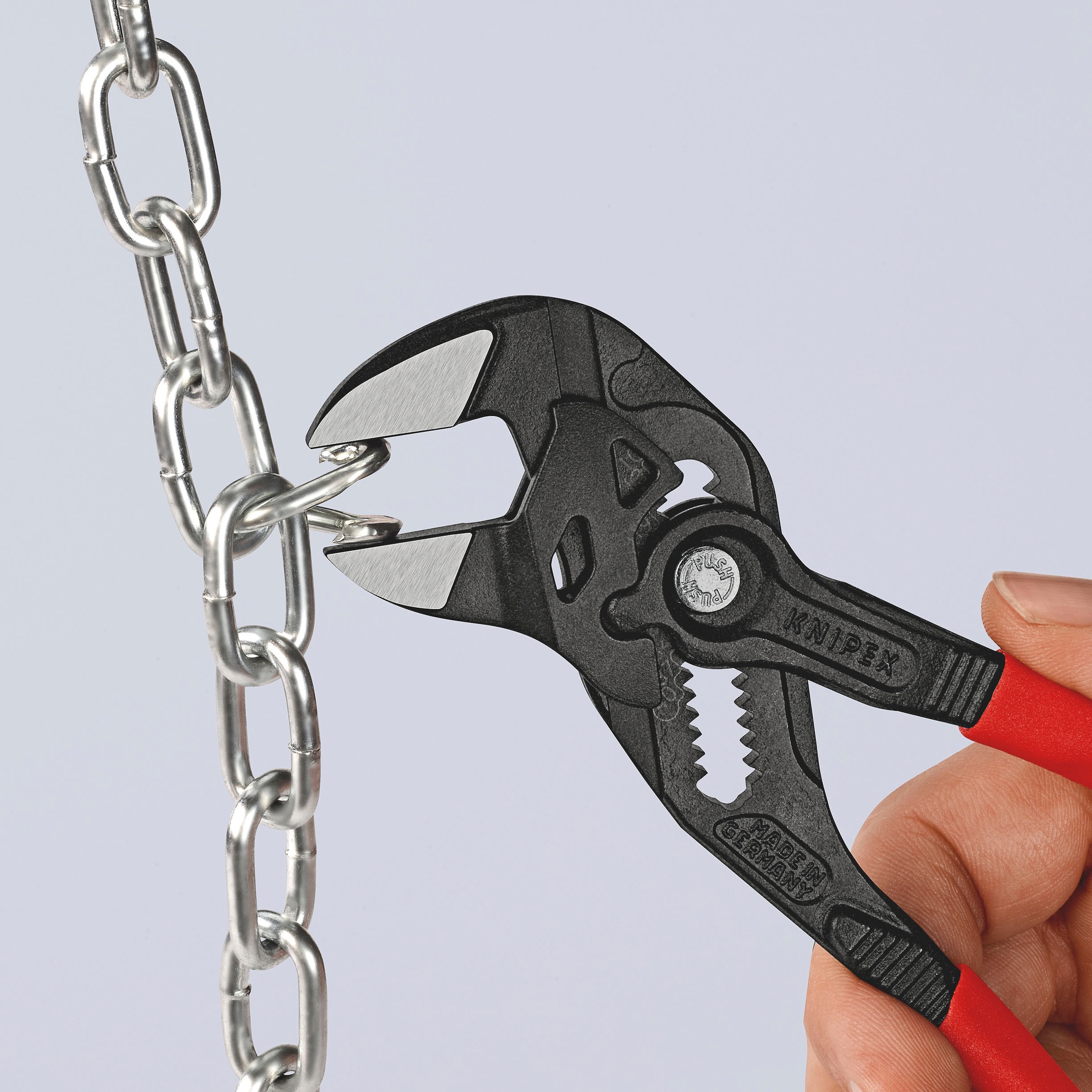 Knipex Zangenschlüssel »86 mit Werkzeug«, Zange (1 Schraubenschlüssel auf 180 | Kunststoff in tlg.), 01 180 BAUR überzogen Raten mm einem atramentiert, und grau