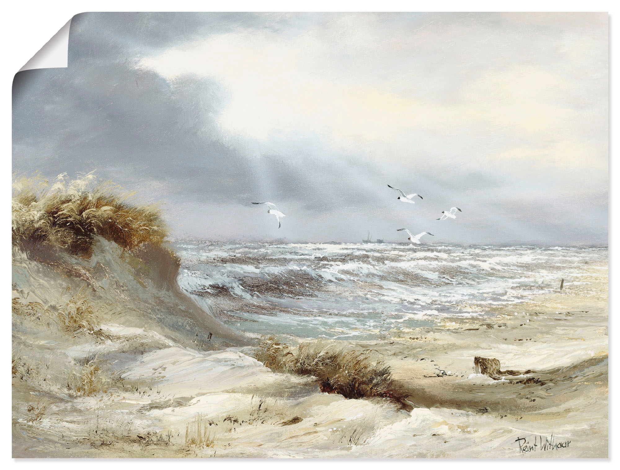 Artland Wandbild »Dünen an BAUR stürmischen Küste, als (1 St.), Größen Leinwandbild, versch. | oder Poster in See«, Wandaufkleber der bestellen