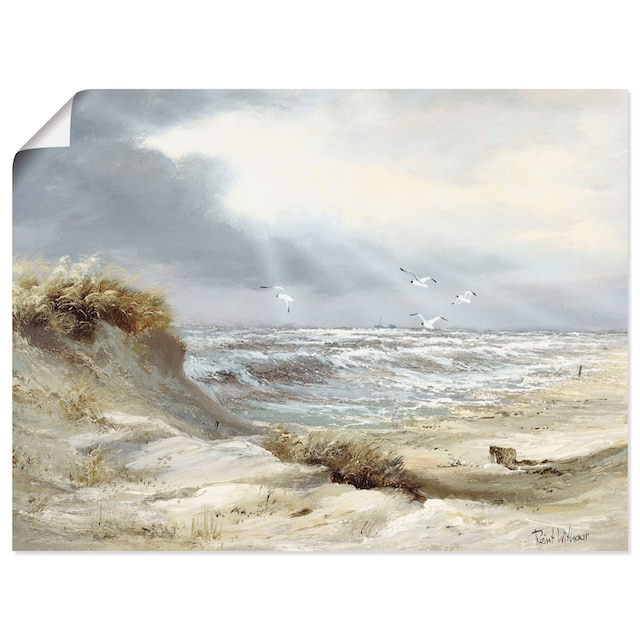 Artland Wandbild »Dünen an der stürmischen See«, Küste, (1 St.), als  Leinwandbild, Wandaufkleber oder Poster in versch. Größen bestellen | BAUR