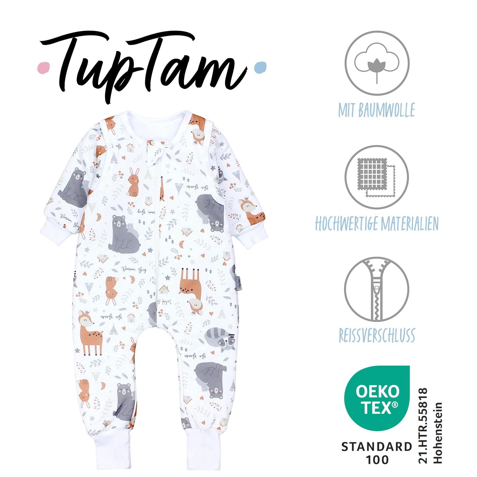 TupTam Babyschlafsack »Schlafsack mit Füßen Baby Schlafsack mit Beinen und Ärmel ganzjährig«