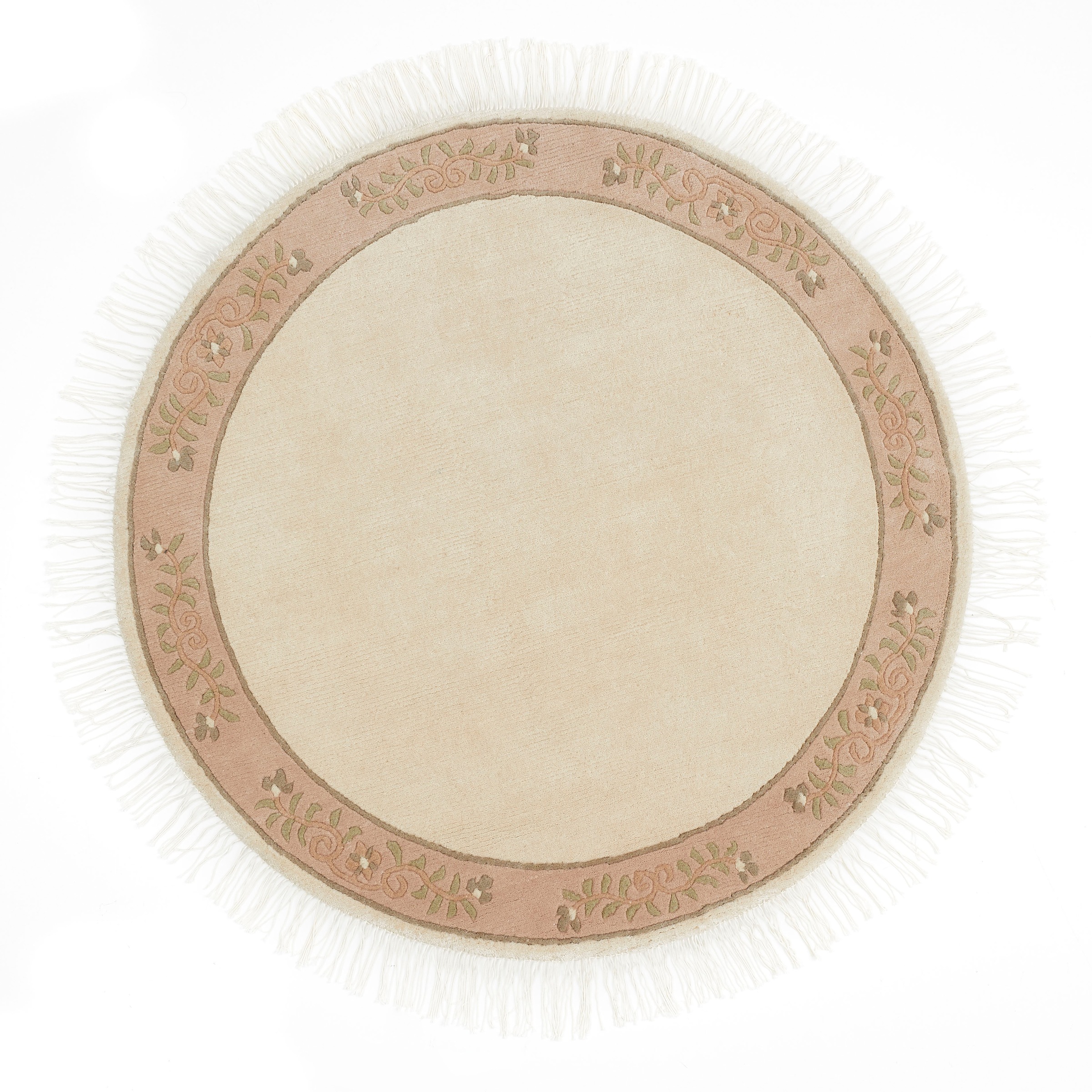 LUXOR living Wollteppich »Giza«, rund, 12 mm Höhe, reine Wolle, handgeknüpft, mit Bordüre und Fransen, Orient-Teppich