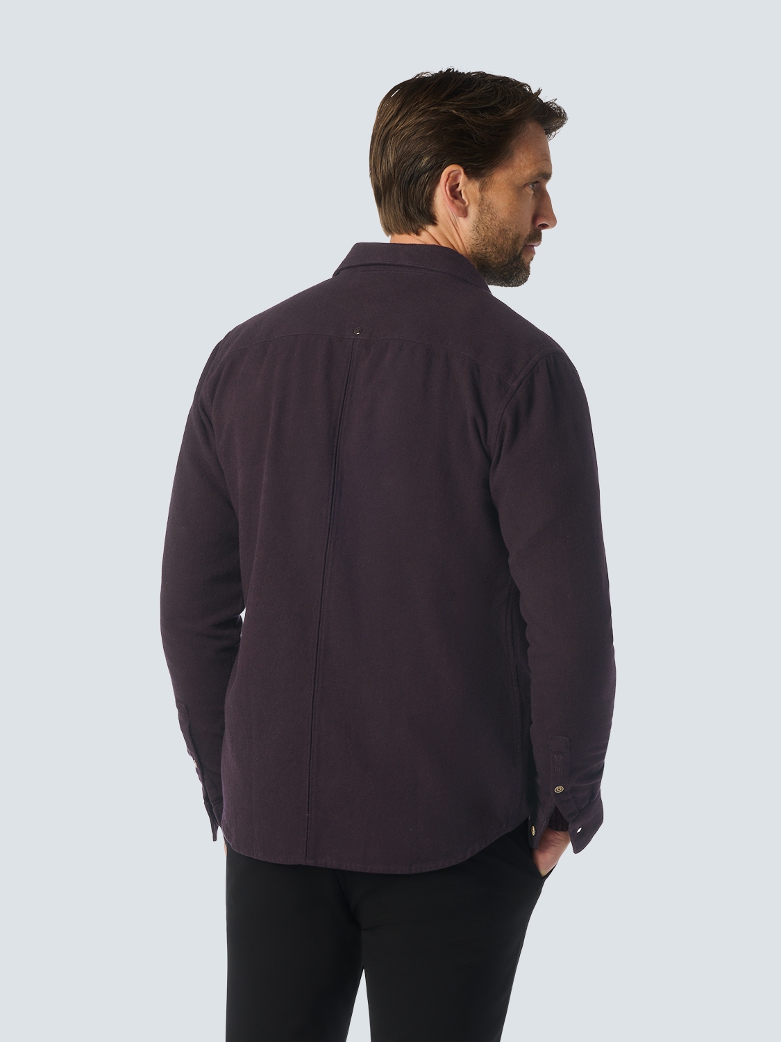NO EXCESS Langarmhemd »No Excess Zweifarbiges Twill-Hemd«