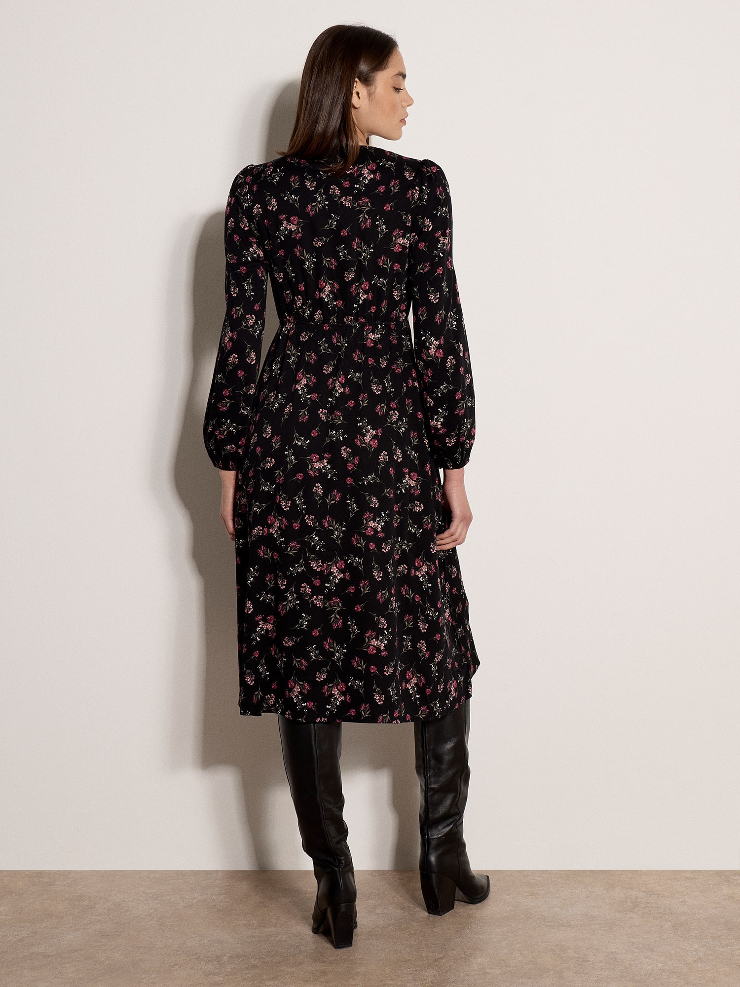 Apricot Midikleid »Wadenlanges Kleid« mit Blumenprint