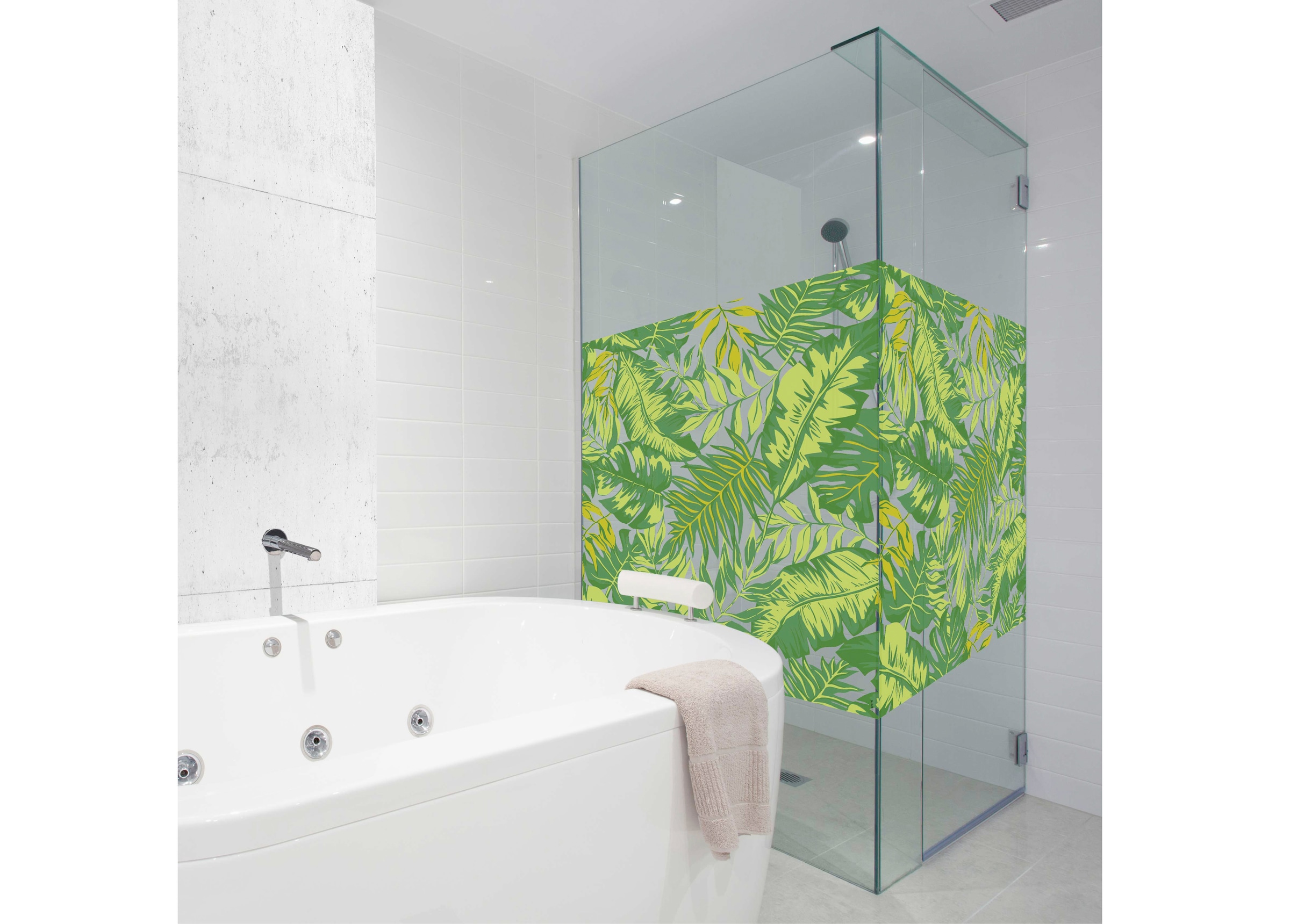 MySpotti Fensterfolie »Look Palm Leaves green«, halbtransparent,  glattstatisch haftend, 90 x 100 cm, statisch haftend kaufen | BAUR