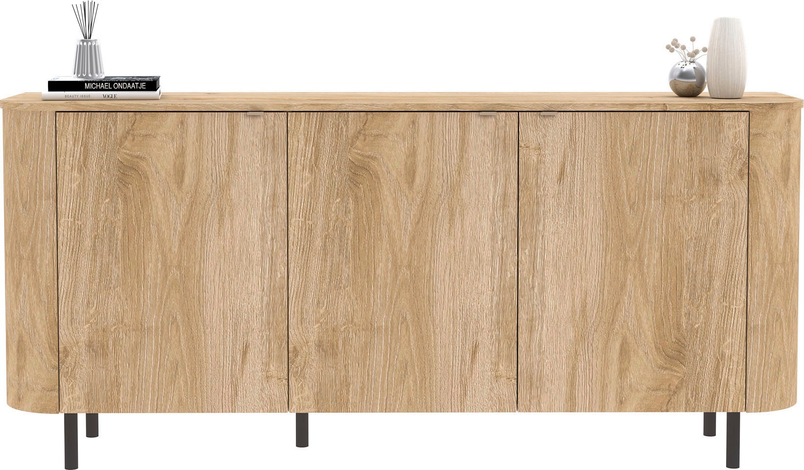Thumbnail - Home affaire Sideboard "Murano, 181 cm breit, 3 Türen, Anrichte, Kommode, Stauraumschrank" Formgebogenes MDF, Stirnseite...