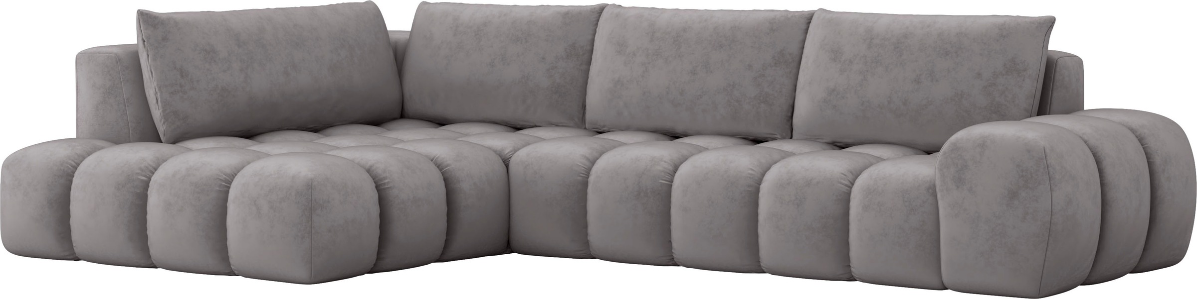 INOSIGN Ecksofa »AZITA Designsofa, elegant und bequem L-Form, Bubble-Optik«, lose Rückenkissen, traumhafte Steppung, Maße B/T/H: 352/210/72 cm