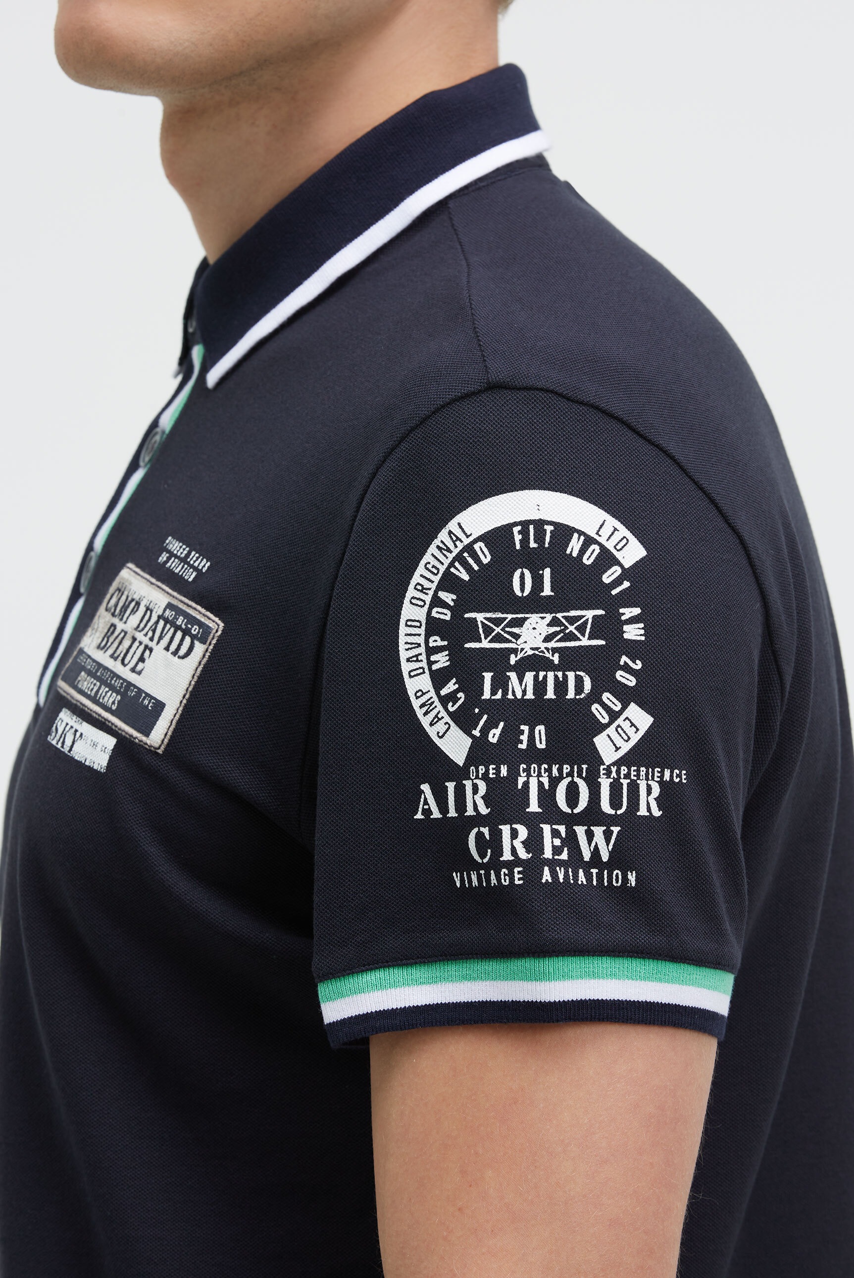 CAMP DAVID Poloshirt, mit Kontrastnähten