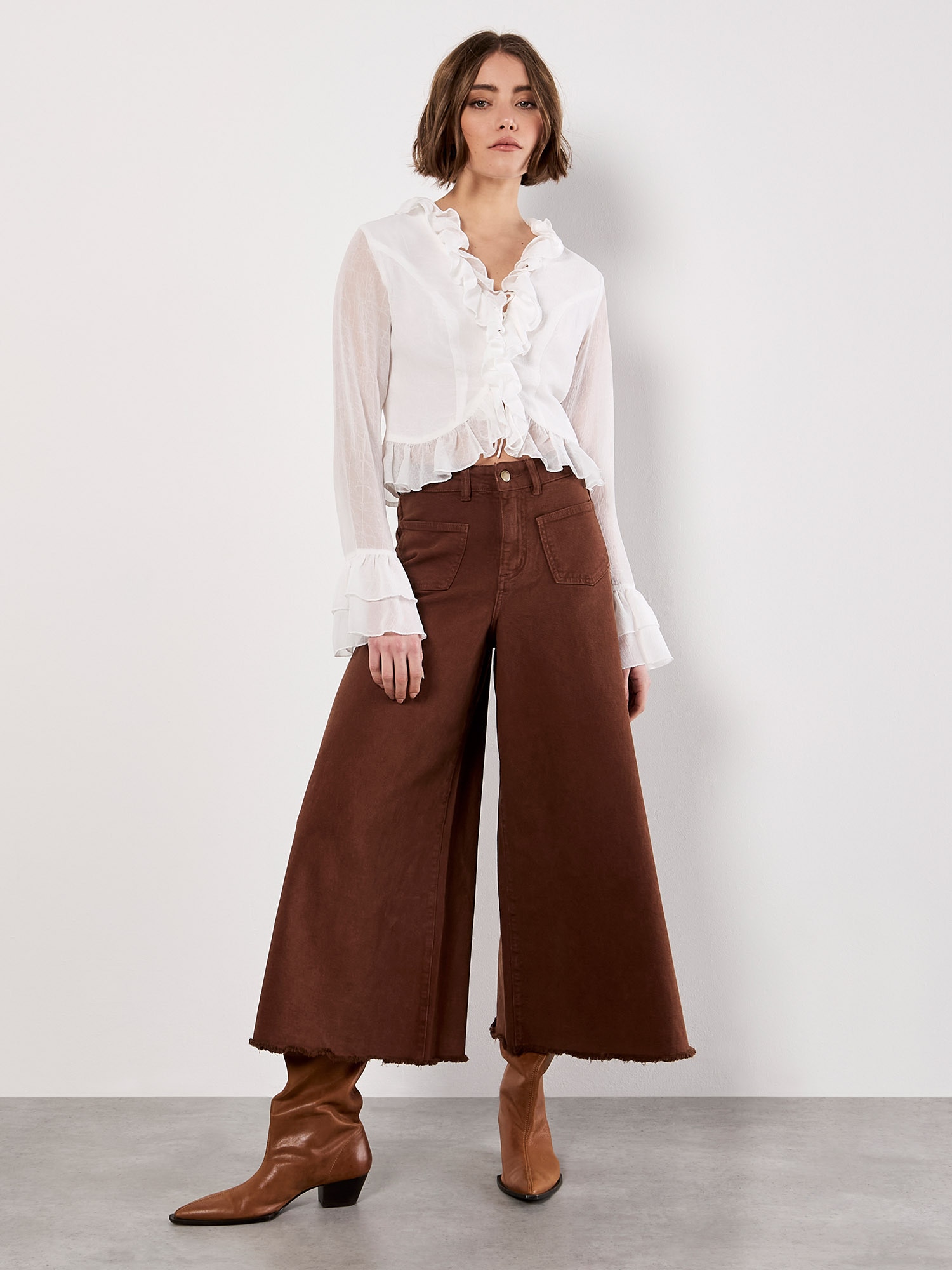 Apricot Shirtbluse »Apricot Bindeband-Rüschen-Crop-Top«