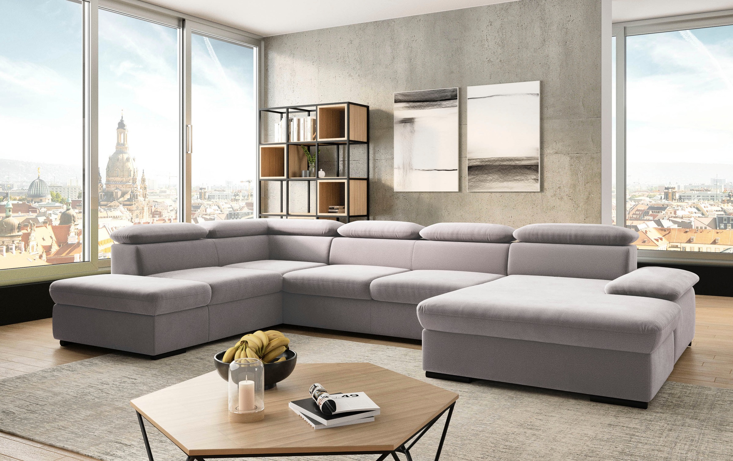 sit&more Wohnlandschaft "Alcudia U-Form" wahlweise mit Bettfunktion günstig online kaufen