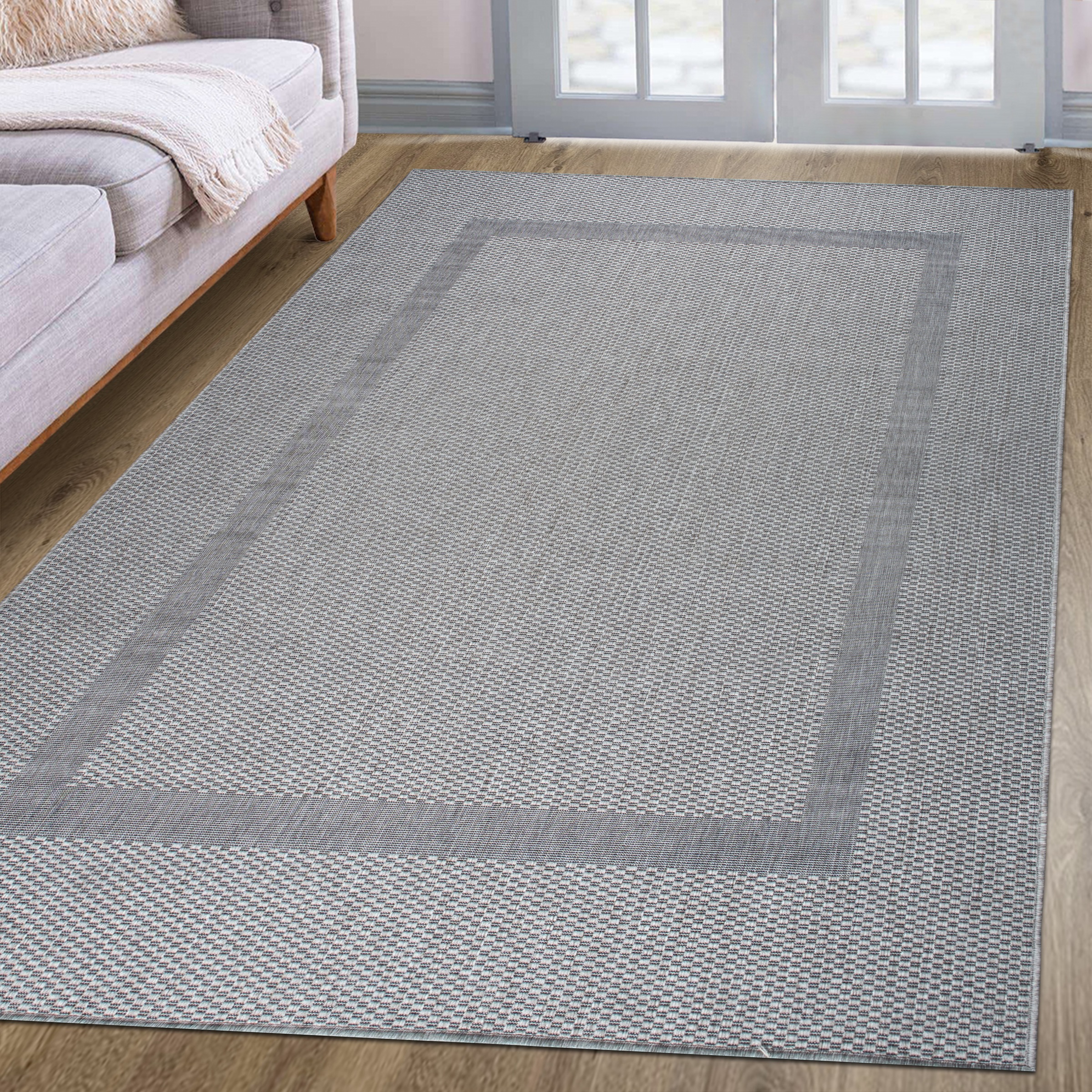 my home Teppich »Venedig Bordüre auch als Läufer erhältlich«, rechteckig, 3 mm Höhe, In- und Outdoor geeignet, Sisal-Optik, Wetterfest & UV-beständig