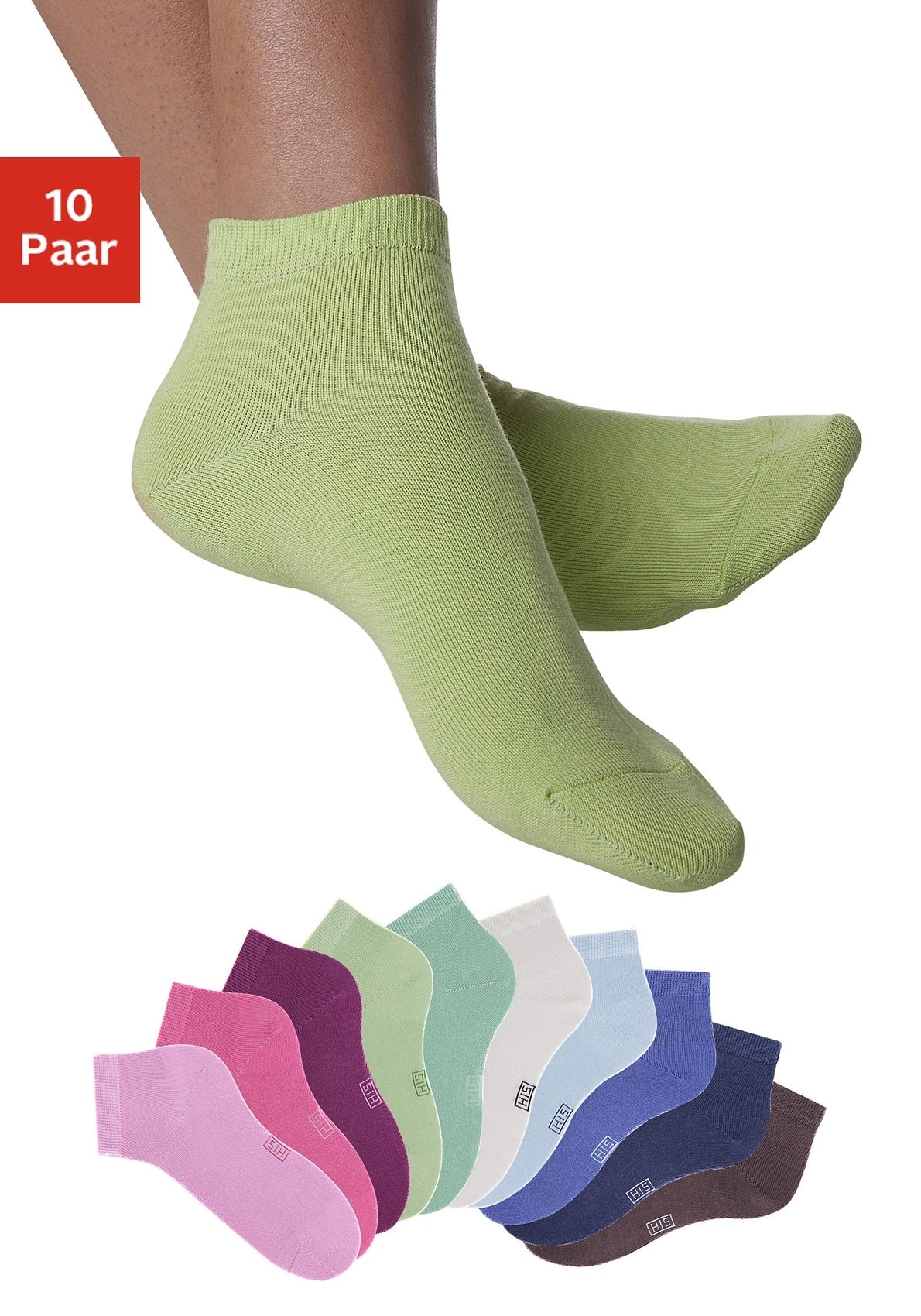 H.I.S Kurzsocken, (Set, 10 Paar), mit verstärkter Ferse und Spitze | BAUR