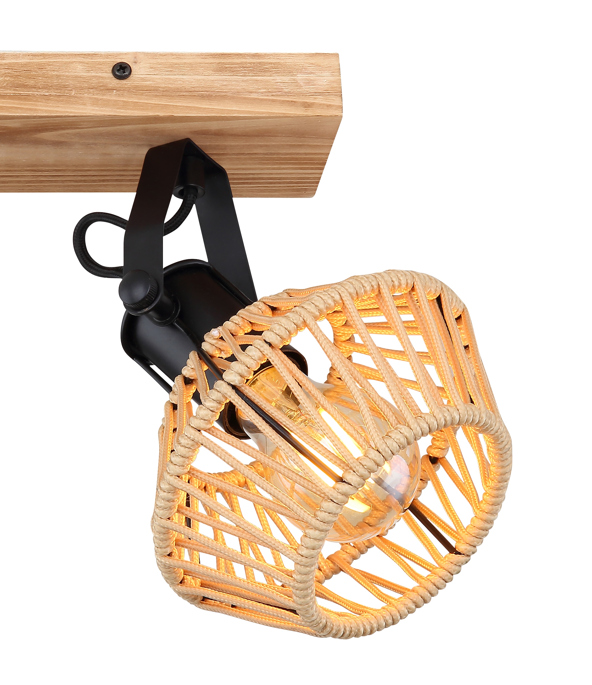 GLOBO LIGHTING Deckenstrahler »VALLI«, Leuchtmittel E27 | ohne Leuchtmittel, Deckenspot/braun/Hanf naturfarben/Flur/Wohnzimmer