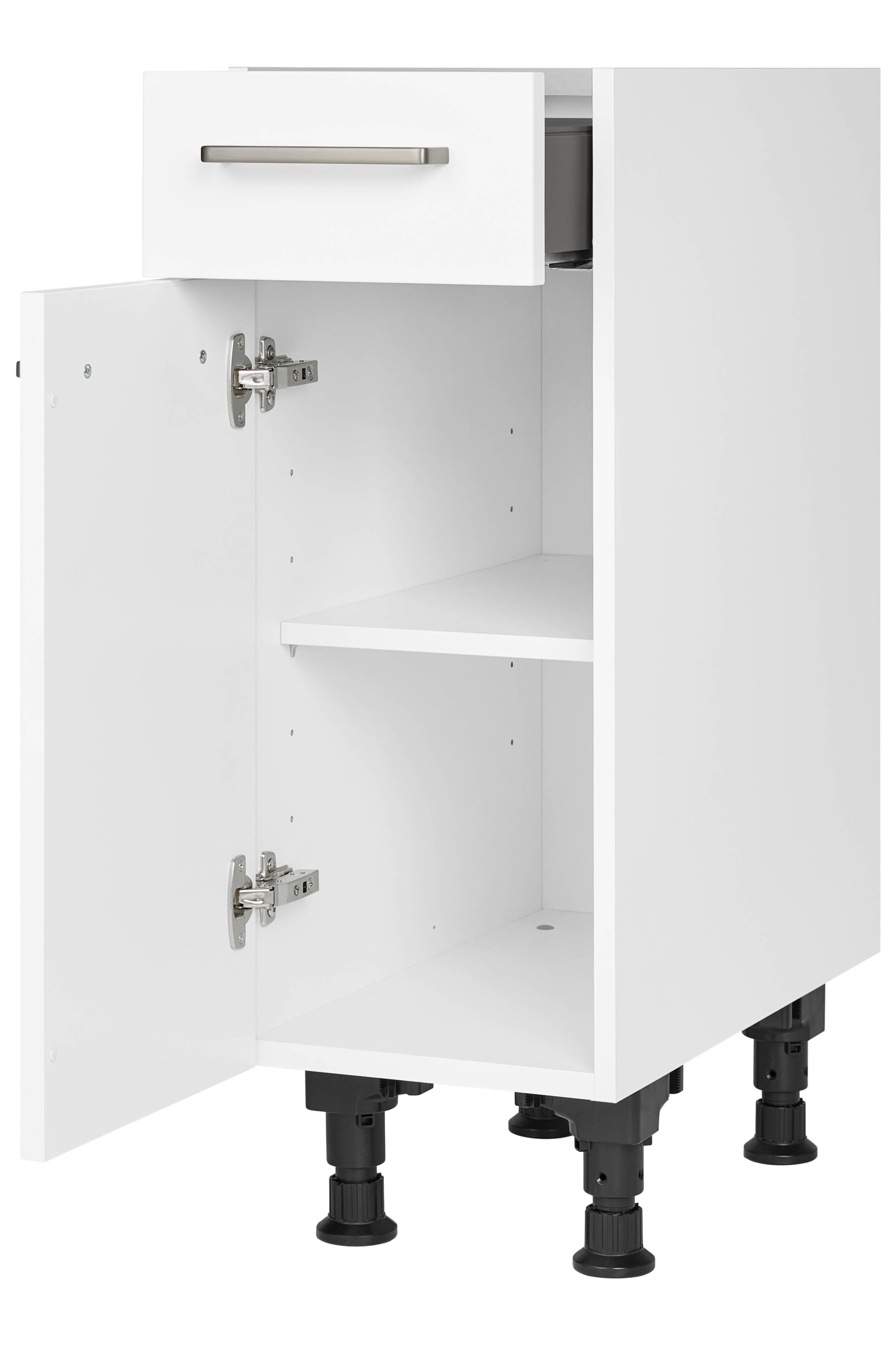 nobilia® Unterschrank »"Touch", Ausrichtung wählbar, vormontiert, in den Breiten 30, 45 und« 60 cm Breite, mit höhenverstellbaren Sockelfüßen, vormontiert