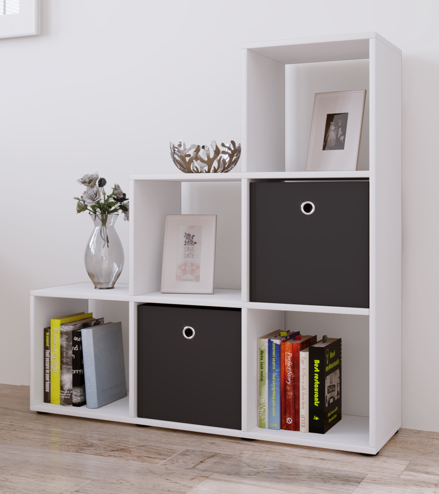 VCM Standregal »Holz Stand Treppenregal Regal 6 Fächer Nitas«