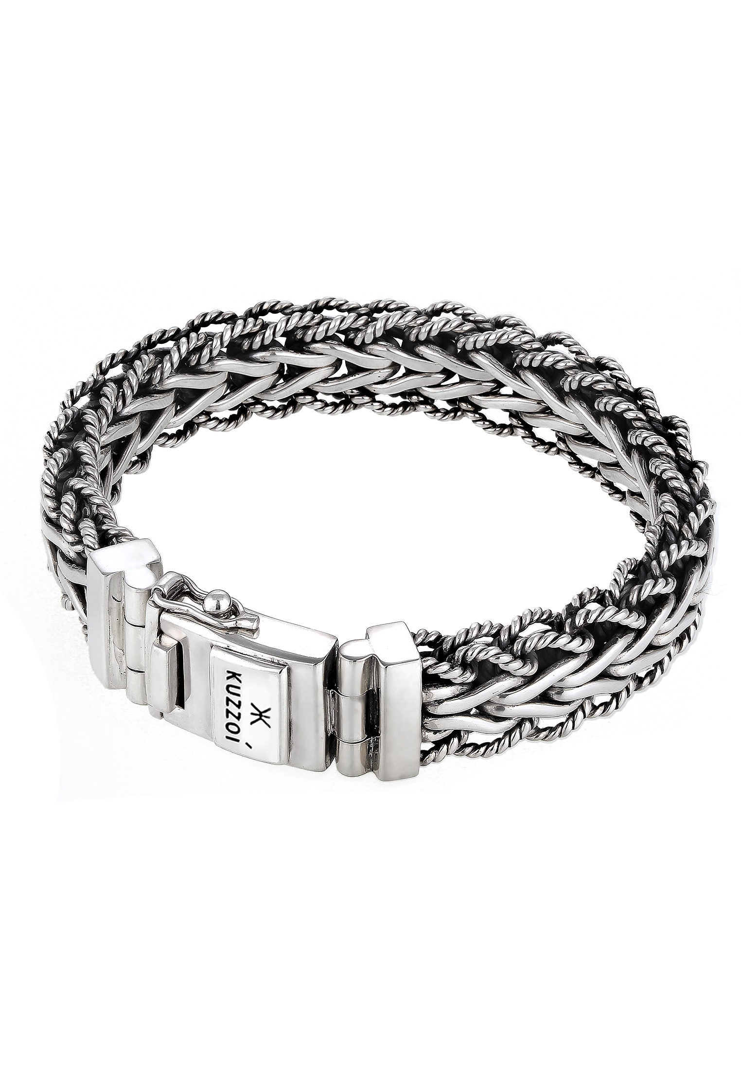 Kuzzoi Armband »Herren Panzerarmband Gliederkette 925er Silber« kaufen |  BAUR | Silberarmbänder