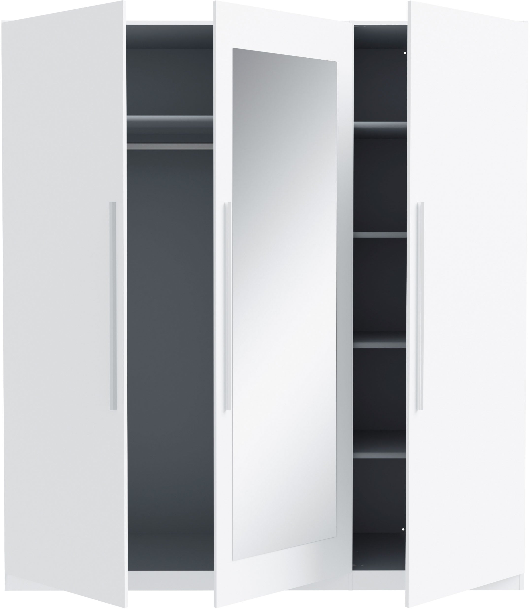 FORTE Drehtürenschrank, B/H/T 180,6/212,9/59 cm, Stauraum, Spiegeltüre