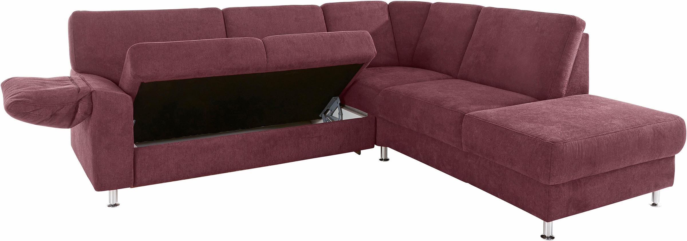 sit&more Ecksofa »Belfort L-Form«, wahlweise mit Vorziehsitz und Bettkasten