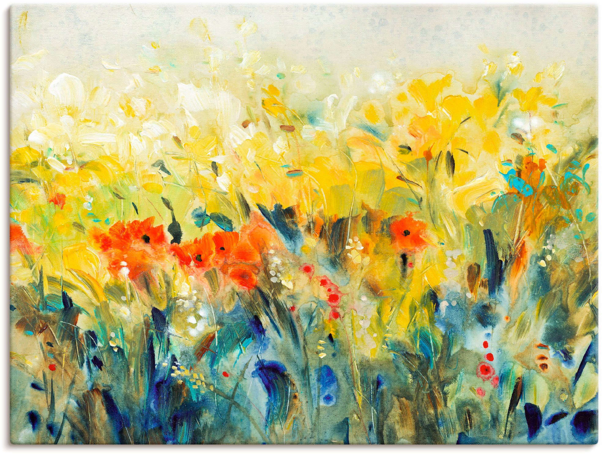 Artland Leinwandbild "Schwingende Blumen II", Blumenwiese, (1 St.), auf Keilrahmen gespannt