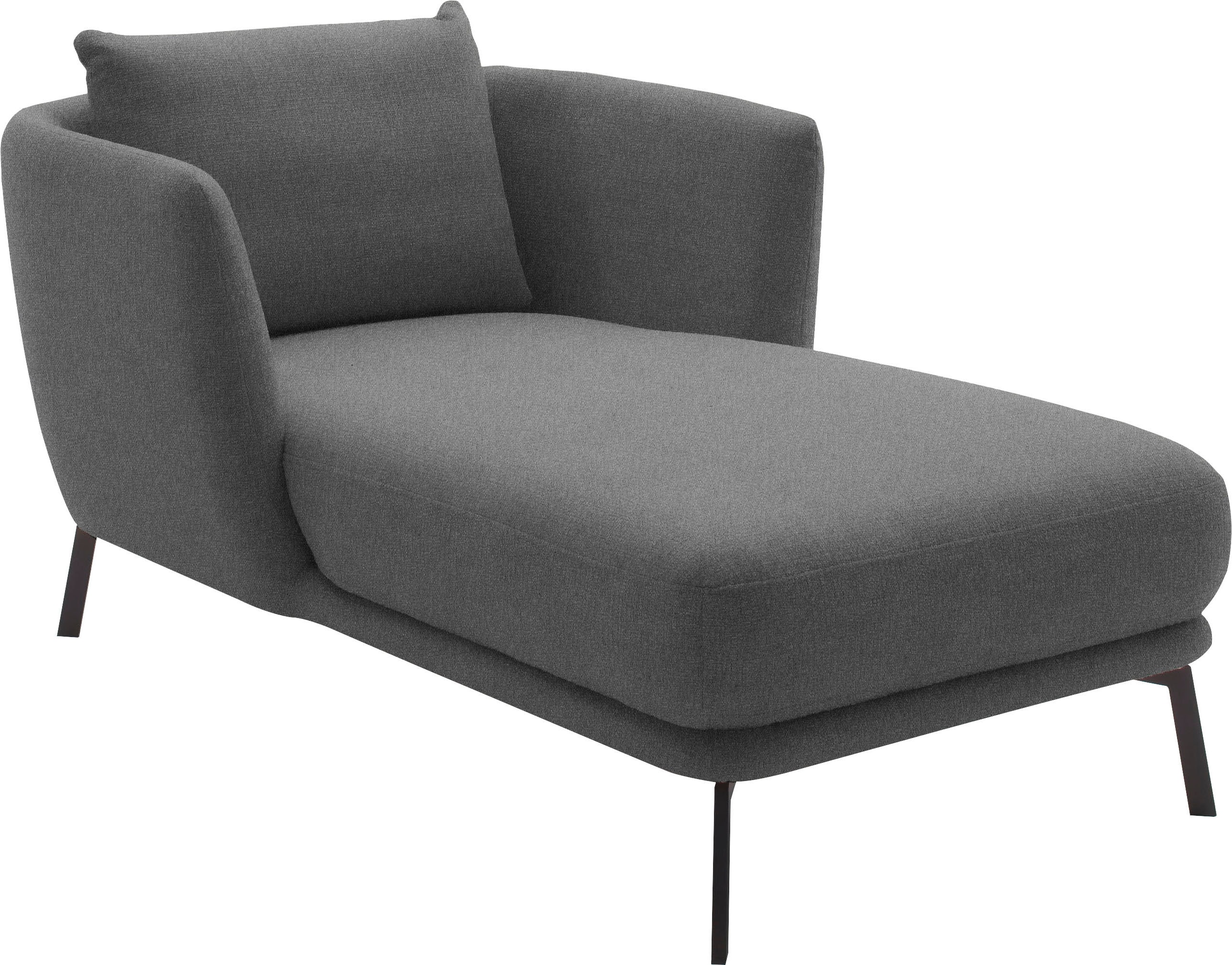 SCHÖNER WOHNEN-Kollektion Chaiselongue "Pearl - 5 Jahre Hersteller-Garantie, auch in Bouclé. Recamiere, bequem" Maße (B/H/T): 101/71/161 cm, Füße aus Metall
