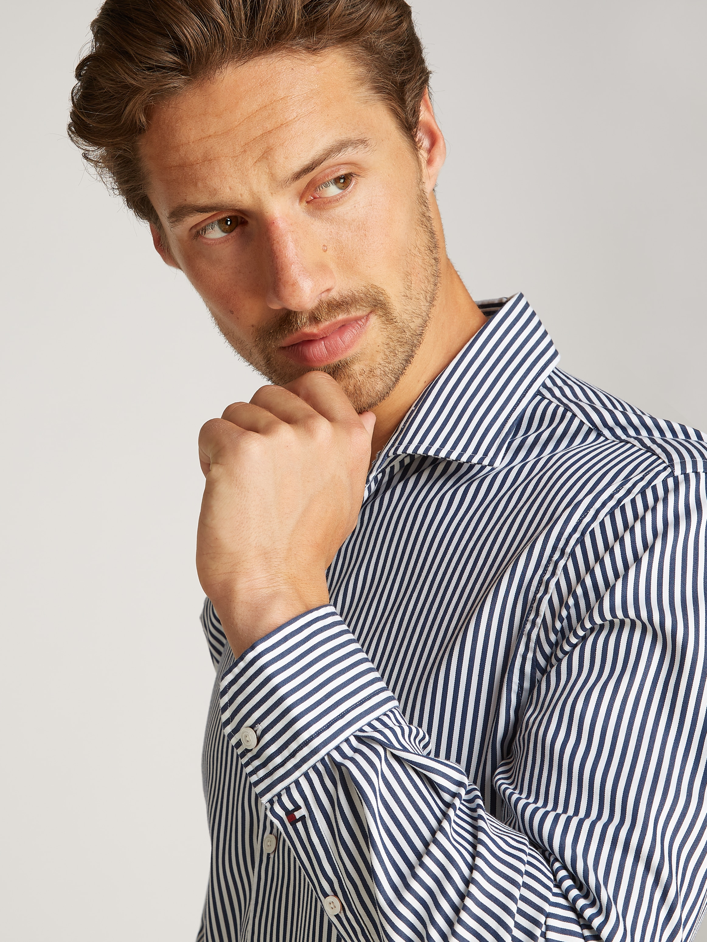 Tommy Hilfiger Langarmhemd »FLEX POPLIN CLASSIC STP Regular Fit SHIRT« mit Sreifenmuster