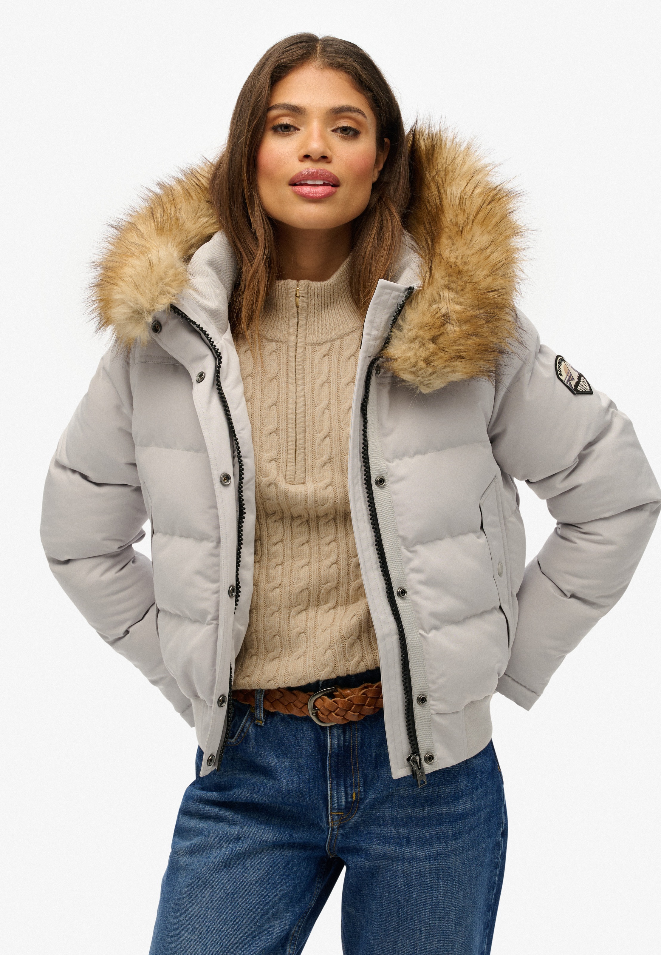 Superdry Steppjacke "EVEREST HOODED BOMBER JKT" mit Kapuze Kunstfaser, slim günstig online kaufen