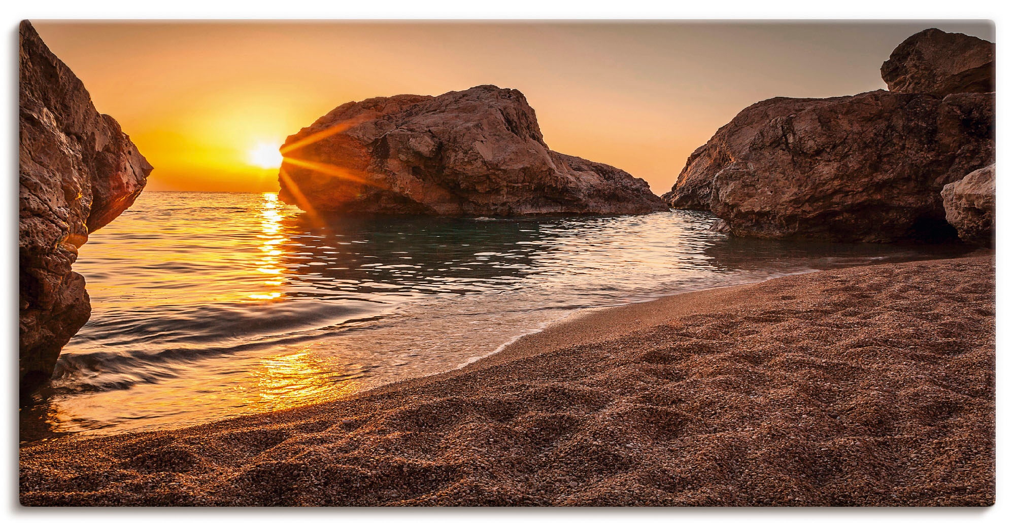 Artland Wandbild »Sonnenuntergang und Strand«, Strand, (1 St.), als Alubild,  Leinwandbild, Wandaufkleber oder Poster in versch. Größen bestellen | BAUR
