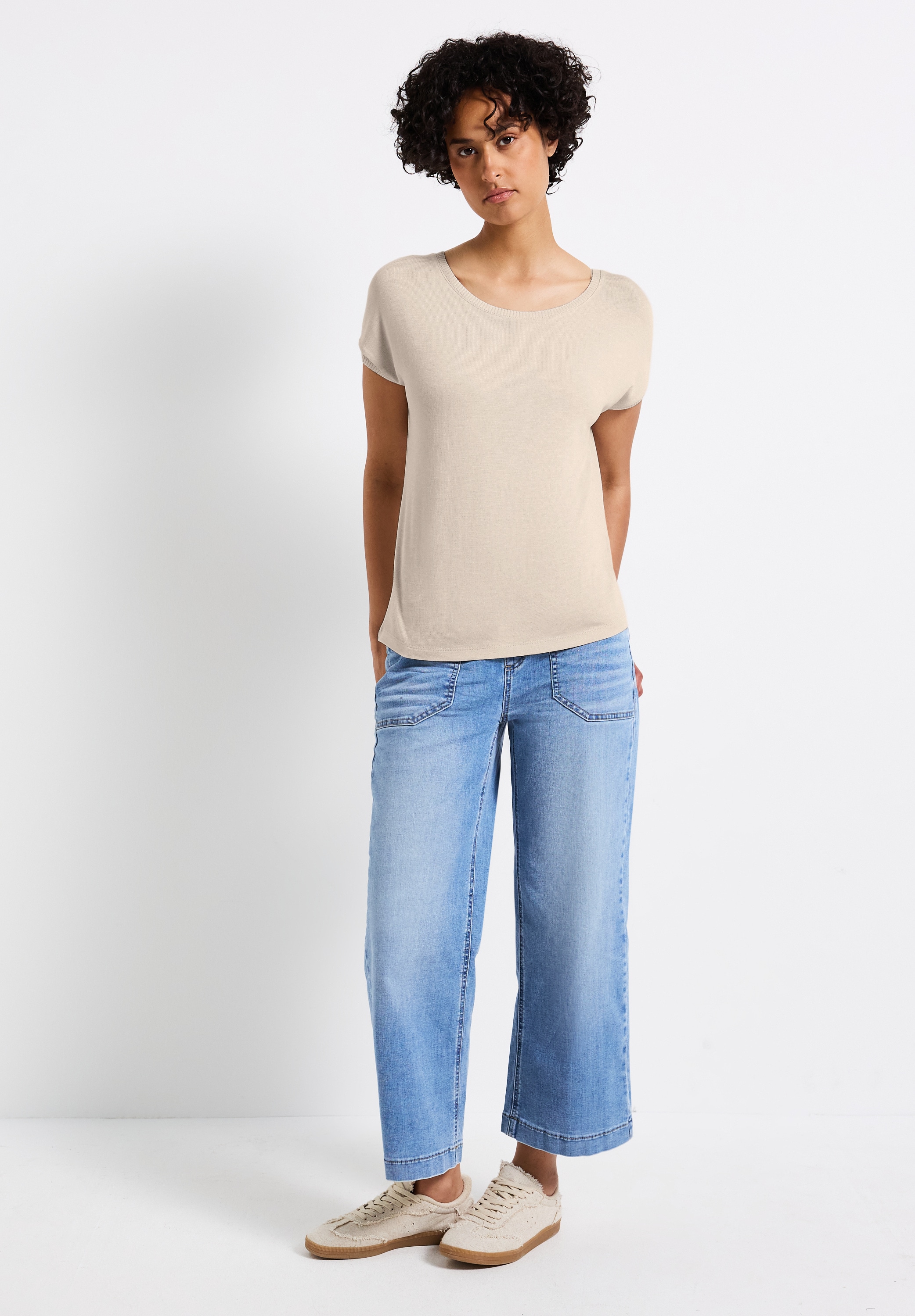 STREET ONE T-Shirt, mit Materialmix