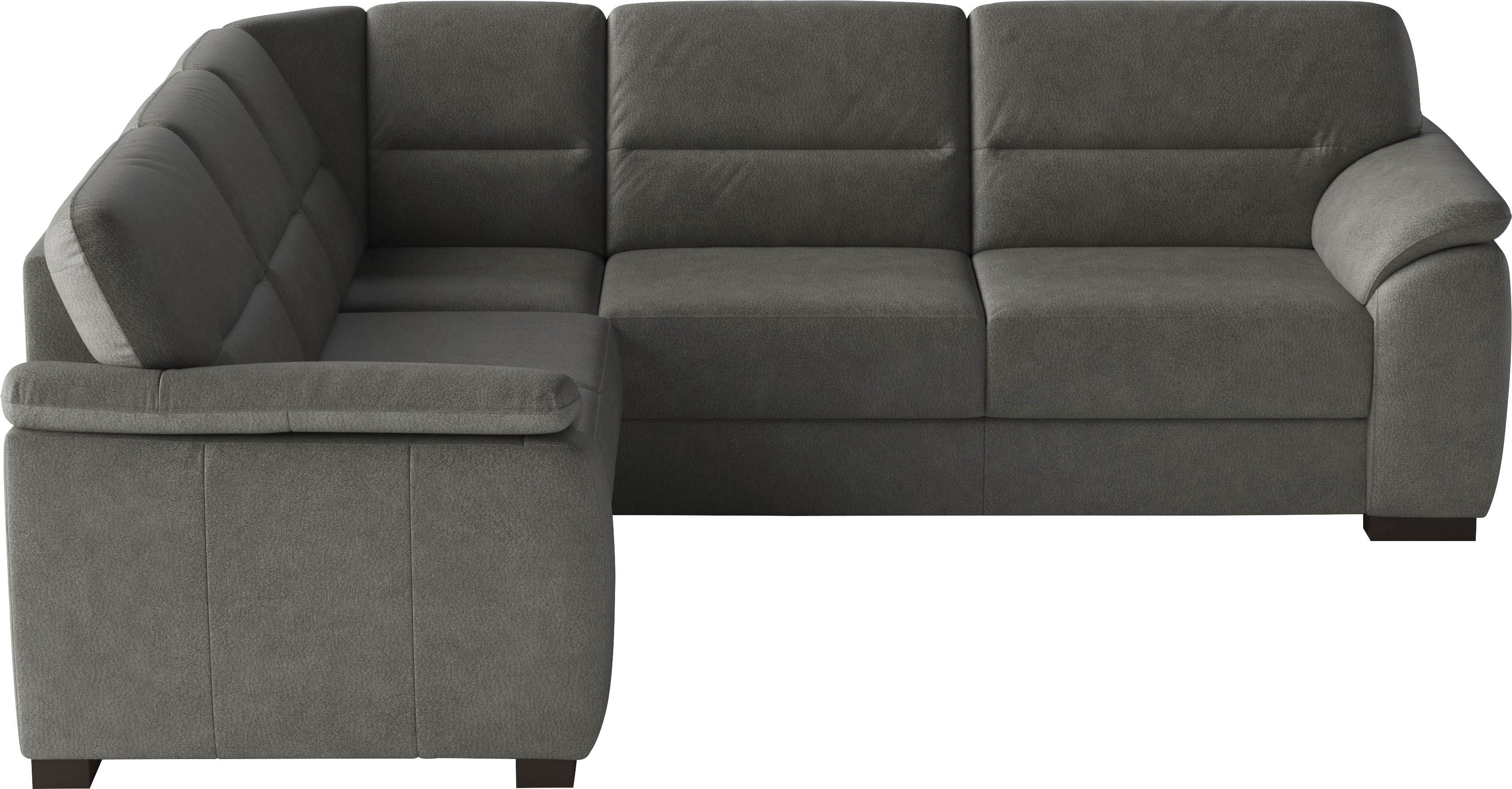 sit&more Ecksofa "Montego L-Form, B: 256 cm, große Stoffauswahl, Komfortsitzhöhe 46 cm" mit Schlaffunktion, optional Schubkasten mit Stauraum