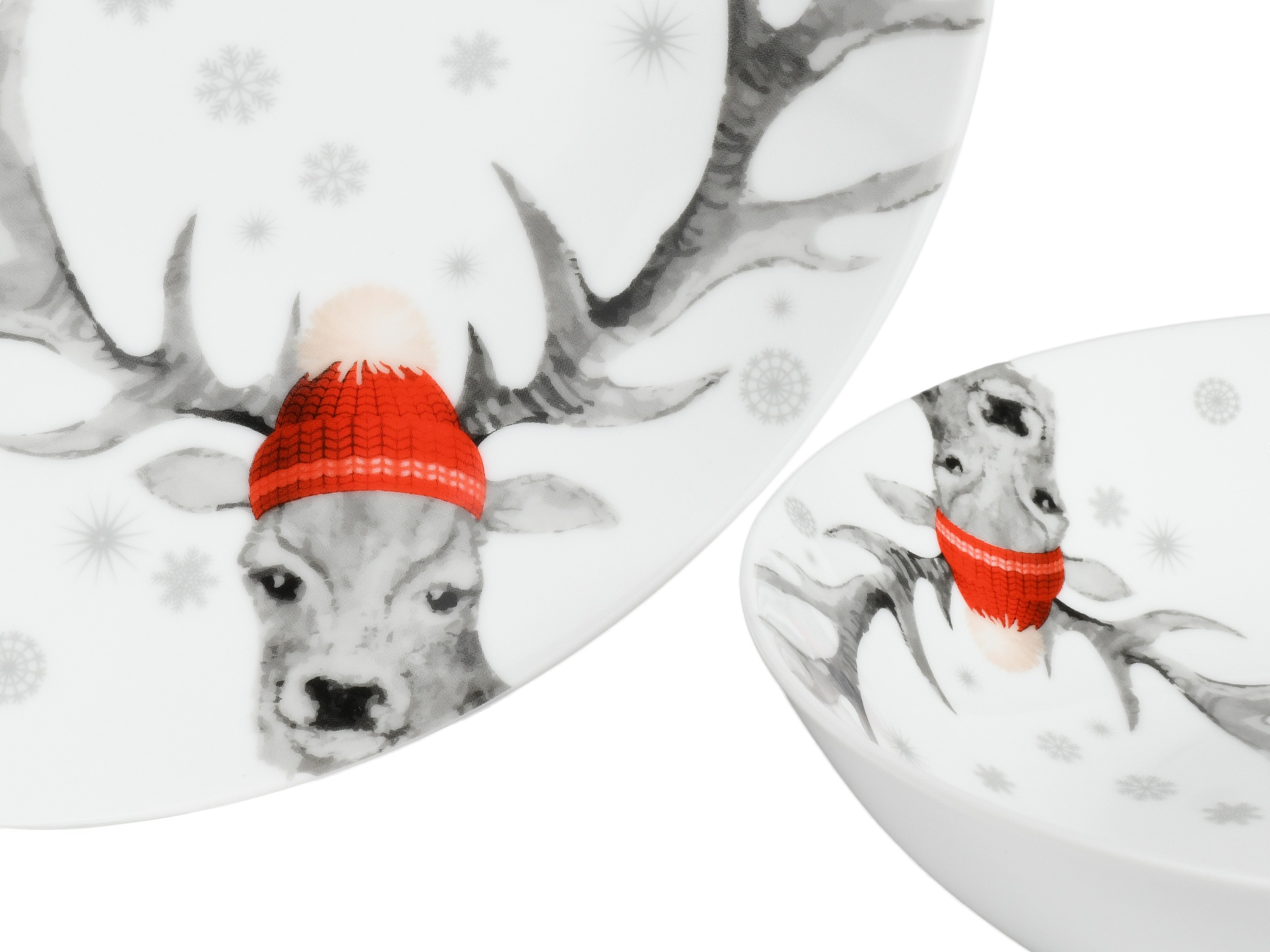 CreaTable Tafelservice "Luna Hirsch" winterliches Hirsch-Motiv günstig online kaufen