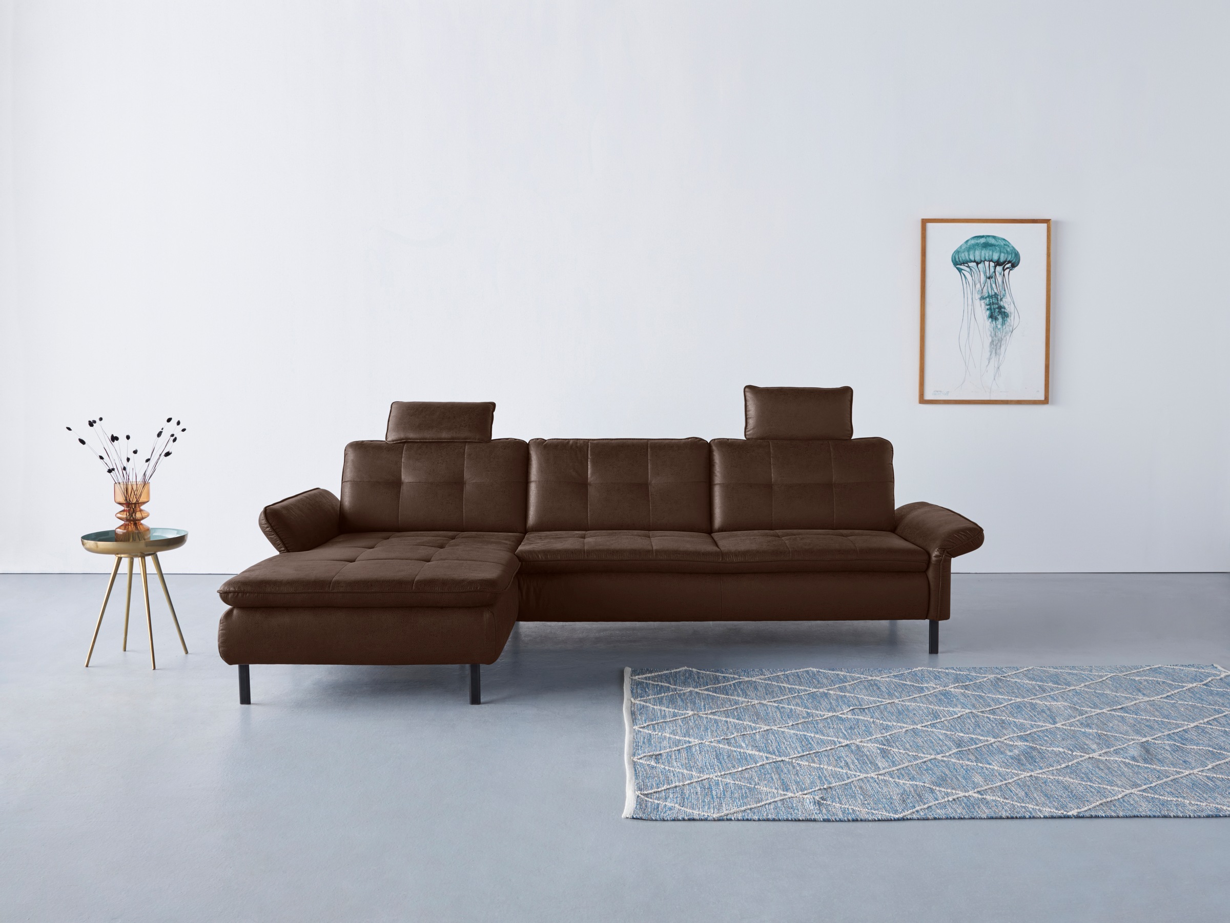 OTTO home Ecksofa "Birkholm L-Form" Armlehnverstellung, auch in Easy Clean Bezug - mit Wasser zu reinigen