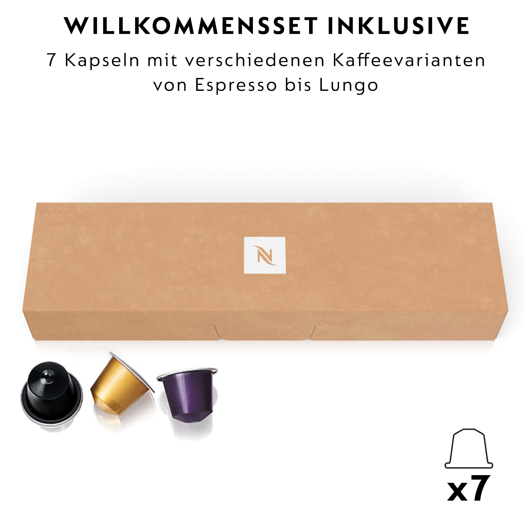 Nespresso Kapselmaschine »XN1108 Essenza Mini von Krups« Pumpendruck: 19 Bar, inkl. Willkommenspaket mit 7 Kapseln
