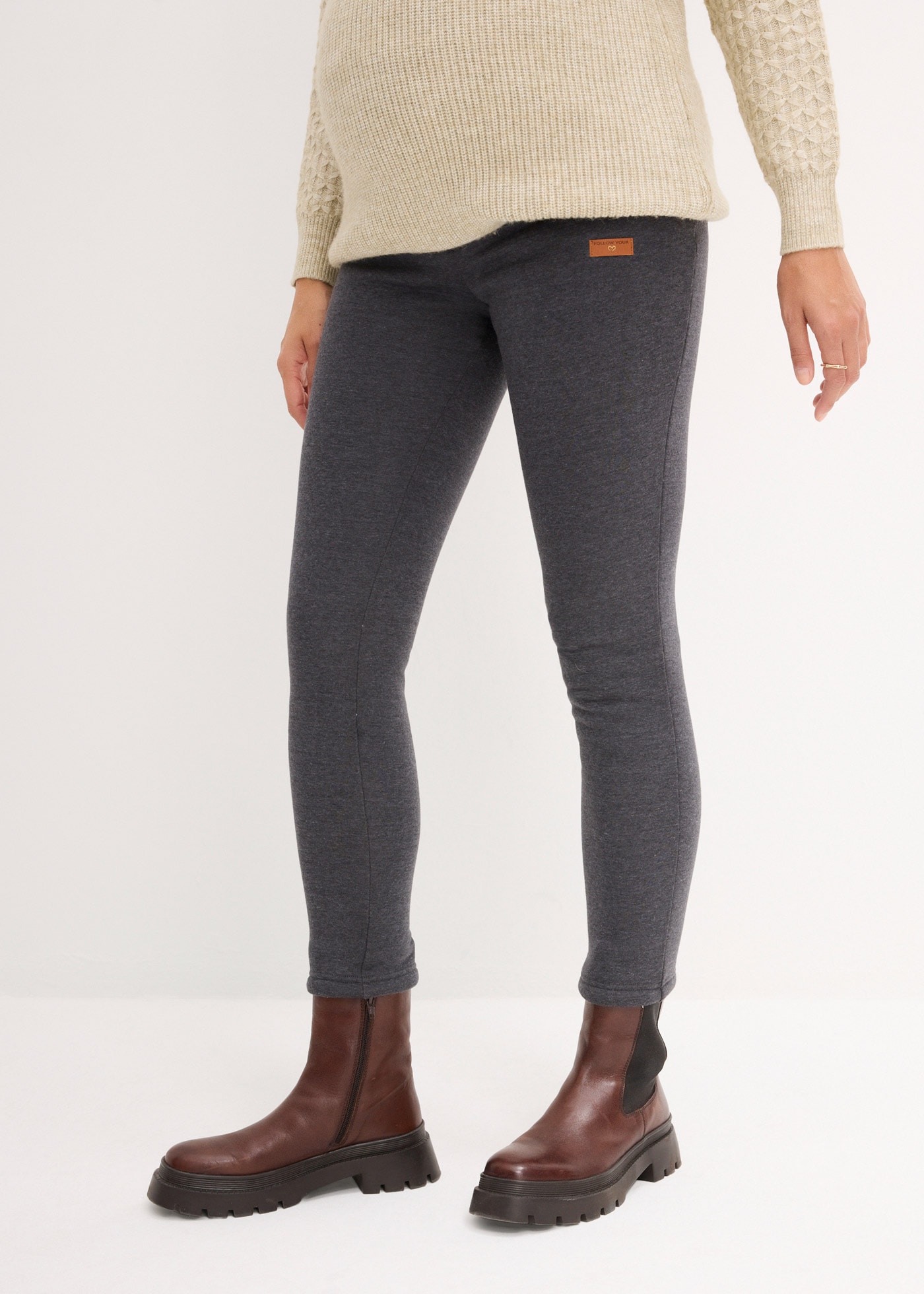 bonprix 1100000002199 mit hellem Teddyfleece gefüttert, Skinny Fit, mit breitem Jerseybund