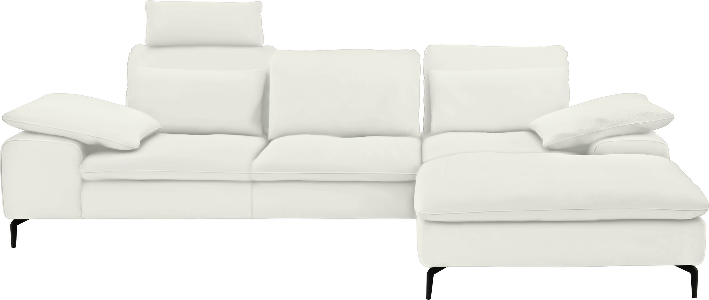 W.SCHILLIG Ecksofa »valentinoo, Designsofa, bequem, elegant und zeitlos, L-Form«, (Set), inklusive Hocker, mit Sitztiefenverstellung, Breite 299 cm