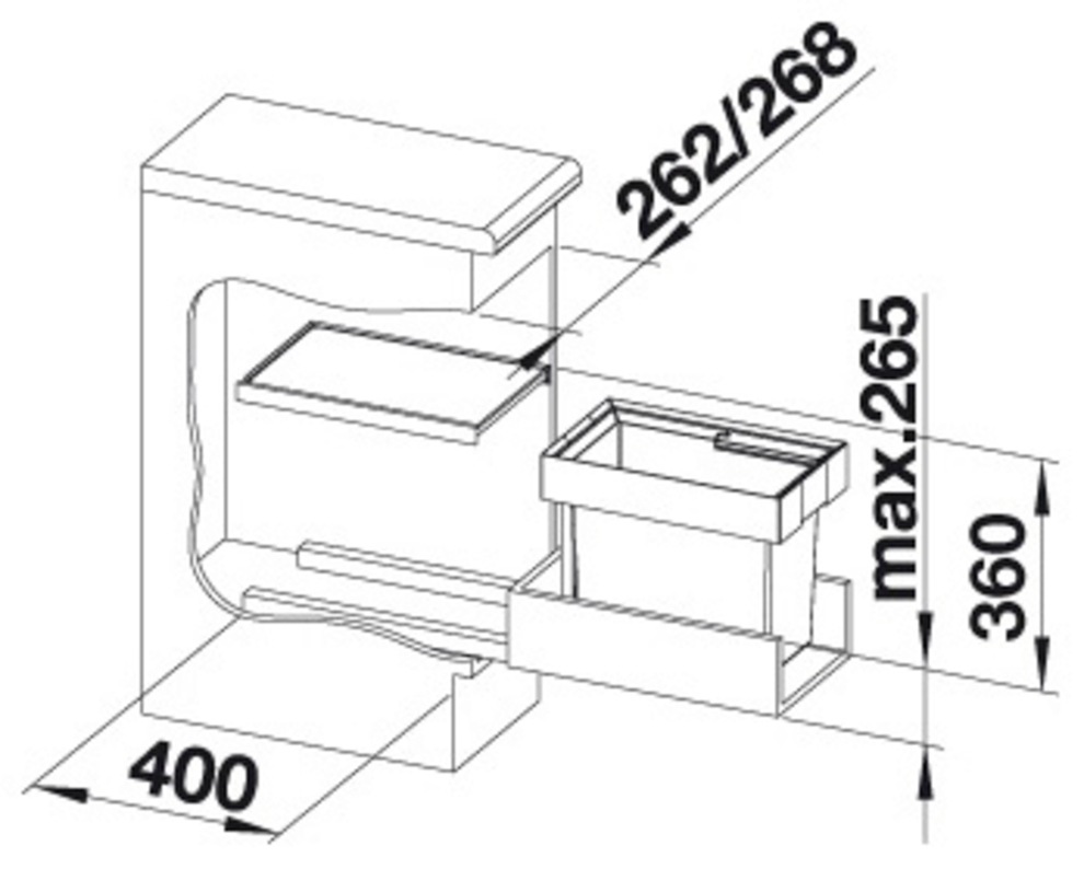 Blanco Mülltrennsystem »Flexon II 30/1« 1 Behälter Kunststoff, Stahlblech, 300 mm Untermass