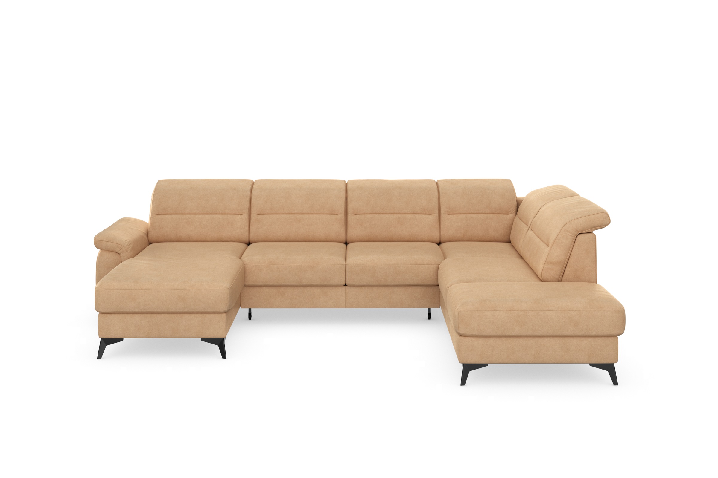 sit&more Wohnlandschaft »Sinatra U-Form«, optional mit Kopfteilverstellung und Armteilfunktion, Metallfüße