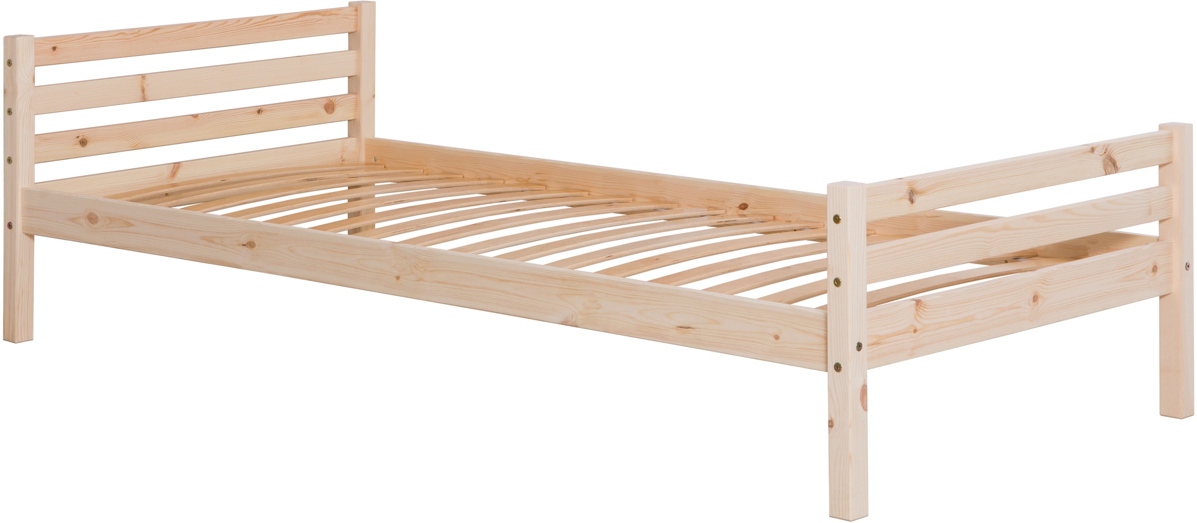 Ticaa Jugendbett Futonbett in diversen Breiten, Kiefer, mit Rollrost