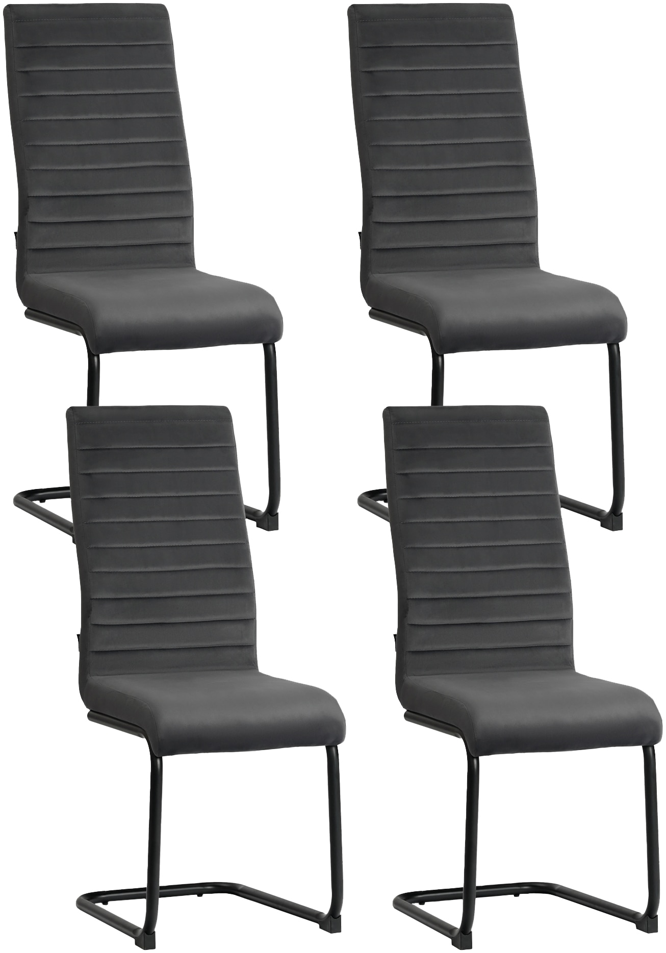 Home affaire Essgruppe »Elbach Ausziehtisch«, (Set, 5 tlg.), ausziehbar 120-160 cm, Hochglanz, Tischgruppe Freischwinger