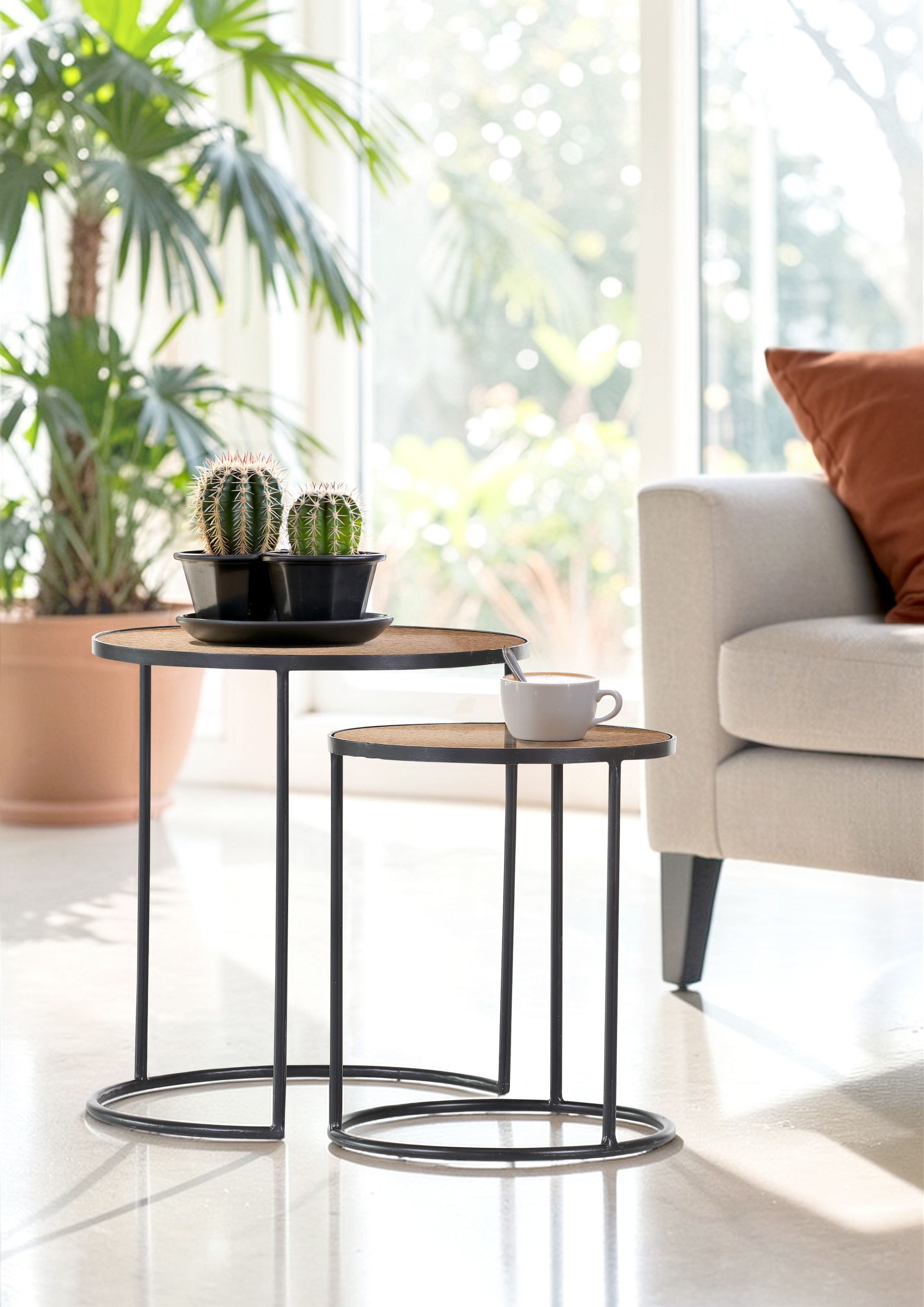 Gutmann Factory Satztisch »Grace, Beistelltisch 2-er Set« Set, 2 Stk. tlg. Wohnzimmertische, Couchtische mit Glasplatte