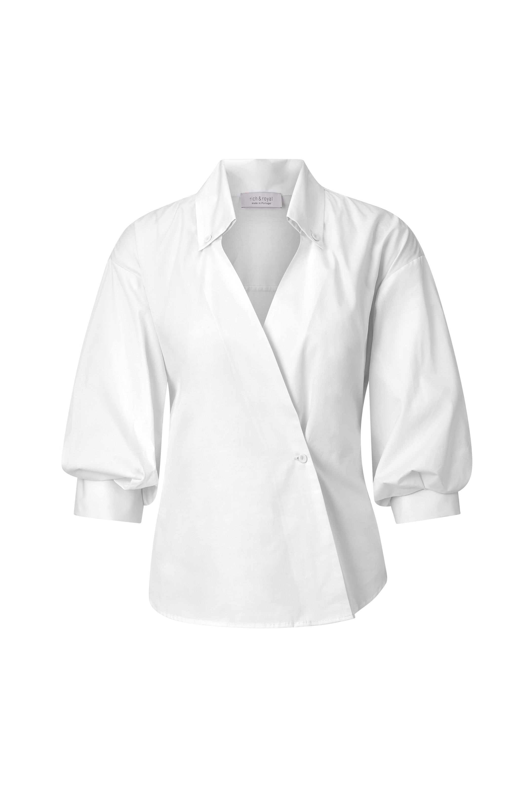 RICHROYAL Klassische Bluse, Mit überschnittener Schulter und Button-Down-Kragen