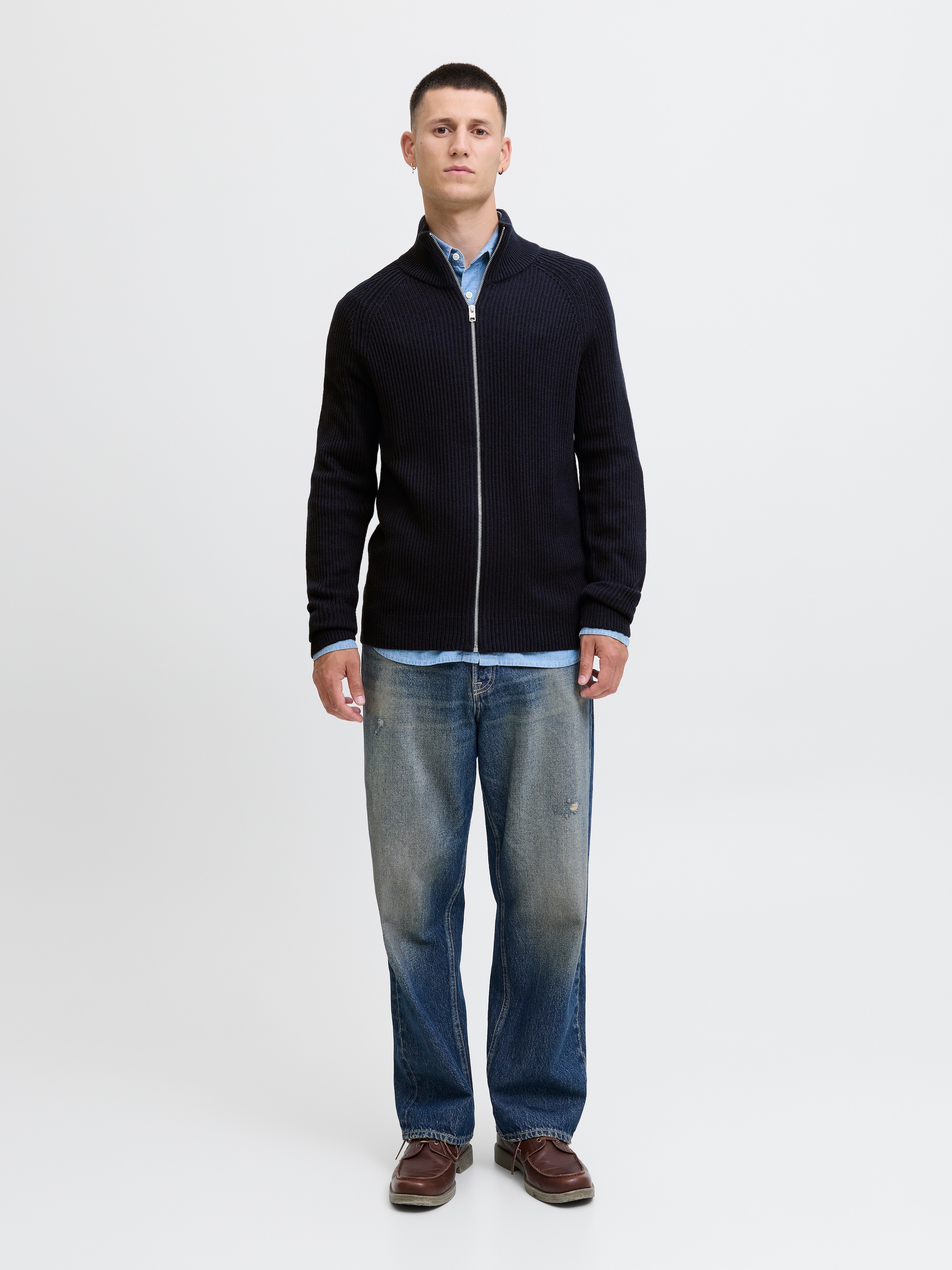 Jack & Jones Strickjacke »JJPANNEL KNIT ZIP CARDIGAN AW25«