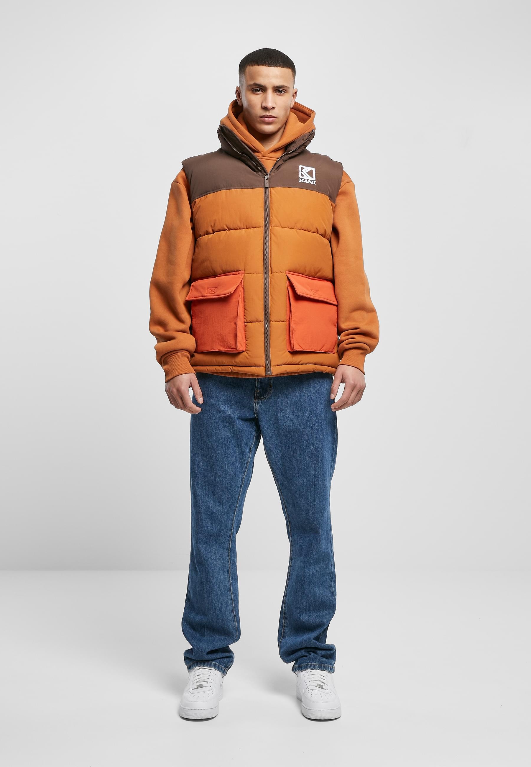 Karl Kani Steppweste »Karl Kani Herren KM224-020-1 KK OG Block Puffer Vest«, (1 tlg.)