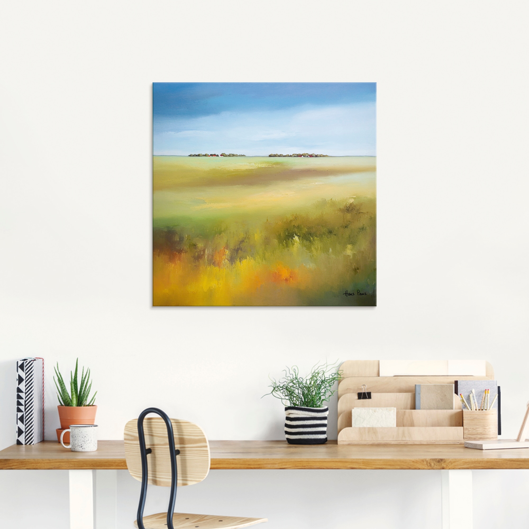 Artland Glasbild »Landschaft I«, Felder, (1 St.), in verschiedenen Größen