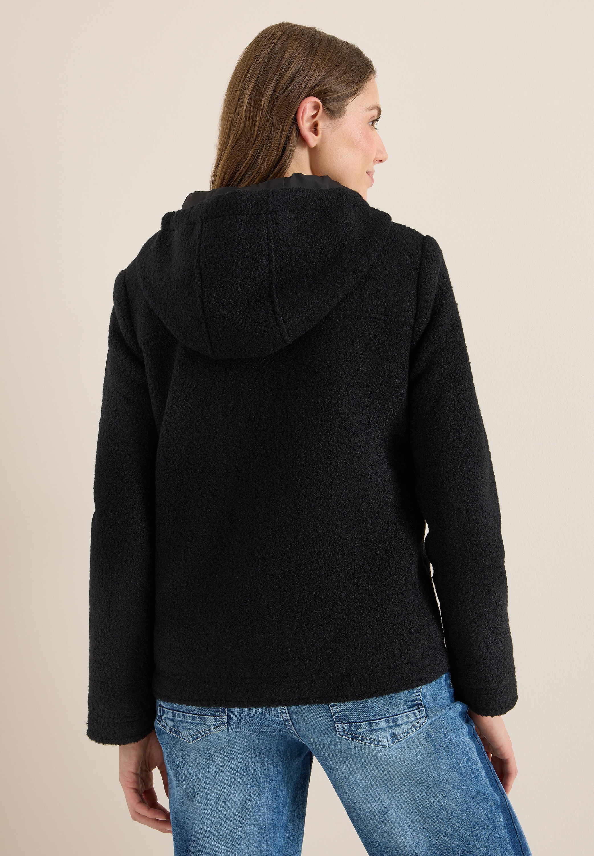 Cecil Fellimitatjacke, mit Kapuze, mit Kapuze mit Tunnelzugband